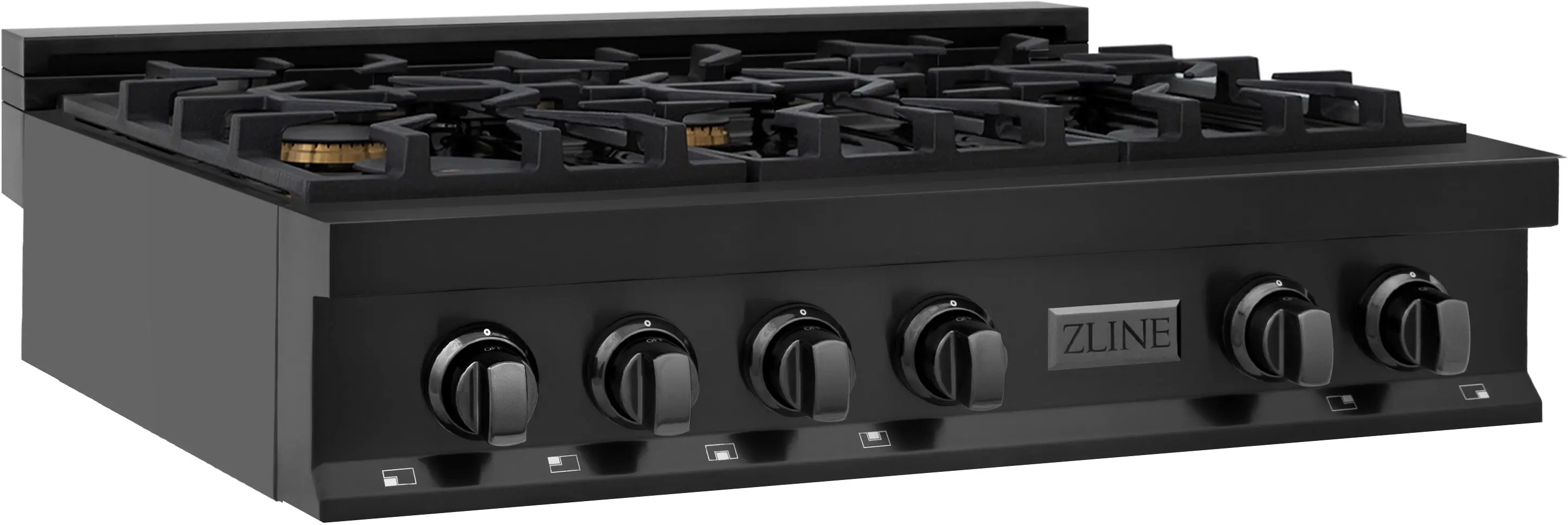 Zline RTBBR36 Black Stainless, Brass Burners