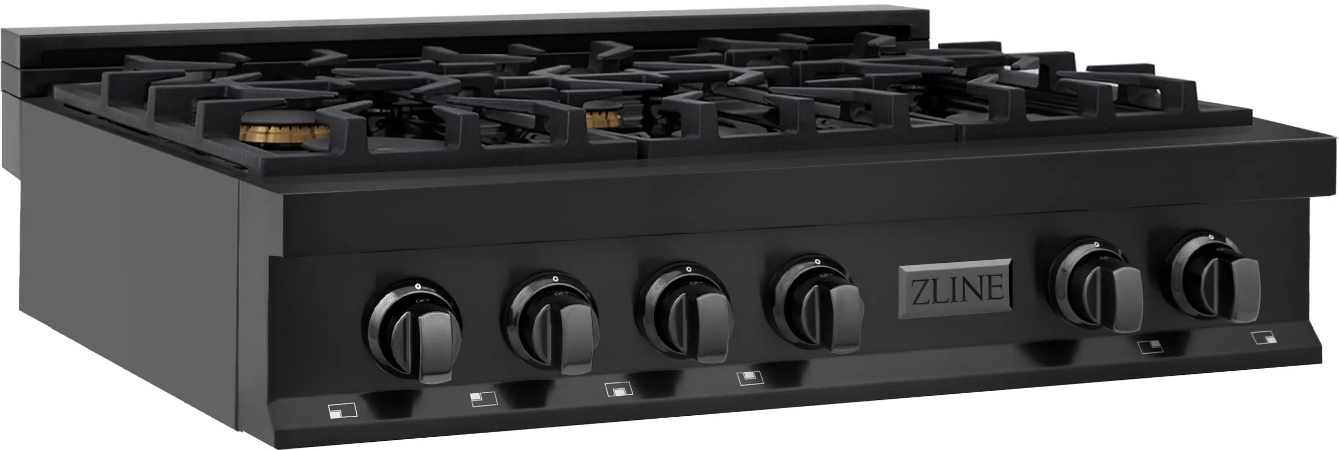 Zline RTBBR36 Black Stainless, Brass Burners
