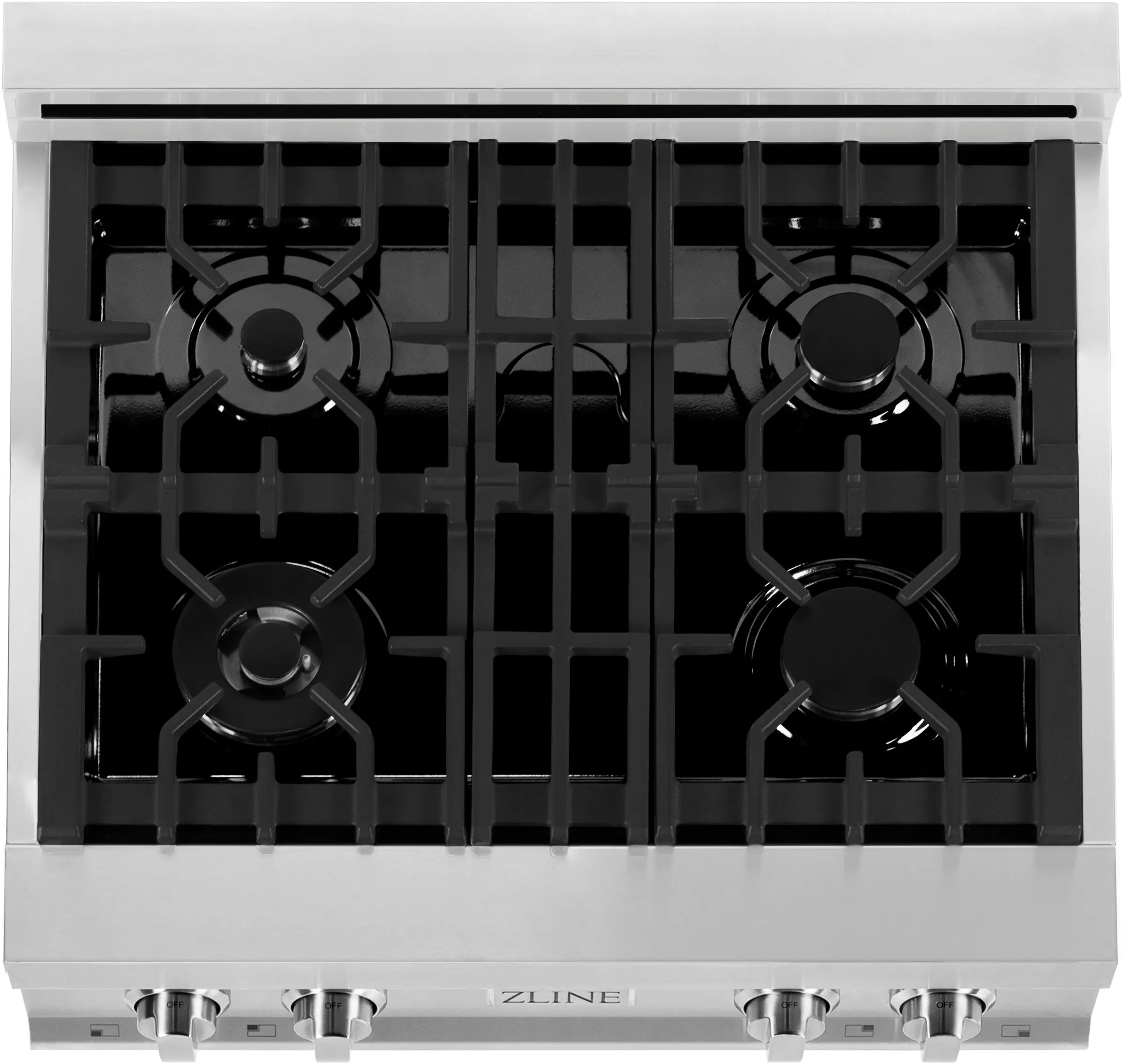 Zline RTBR30 Black Stainless Steel With 4 Gas Brass Burners