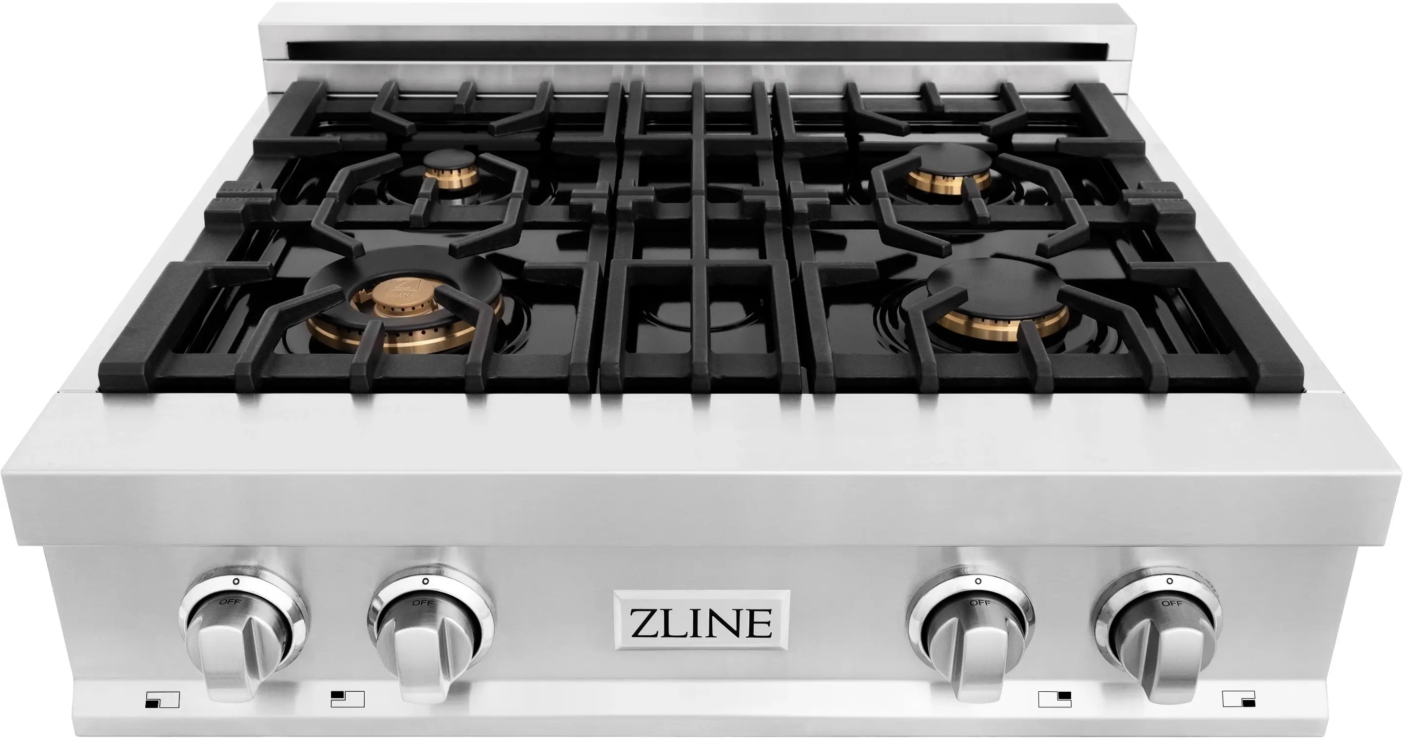 Zline RTBR30 Black Stainless Steel With 4 Gas Brass Burners