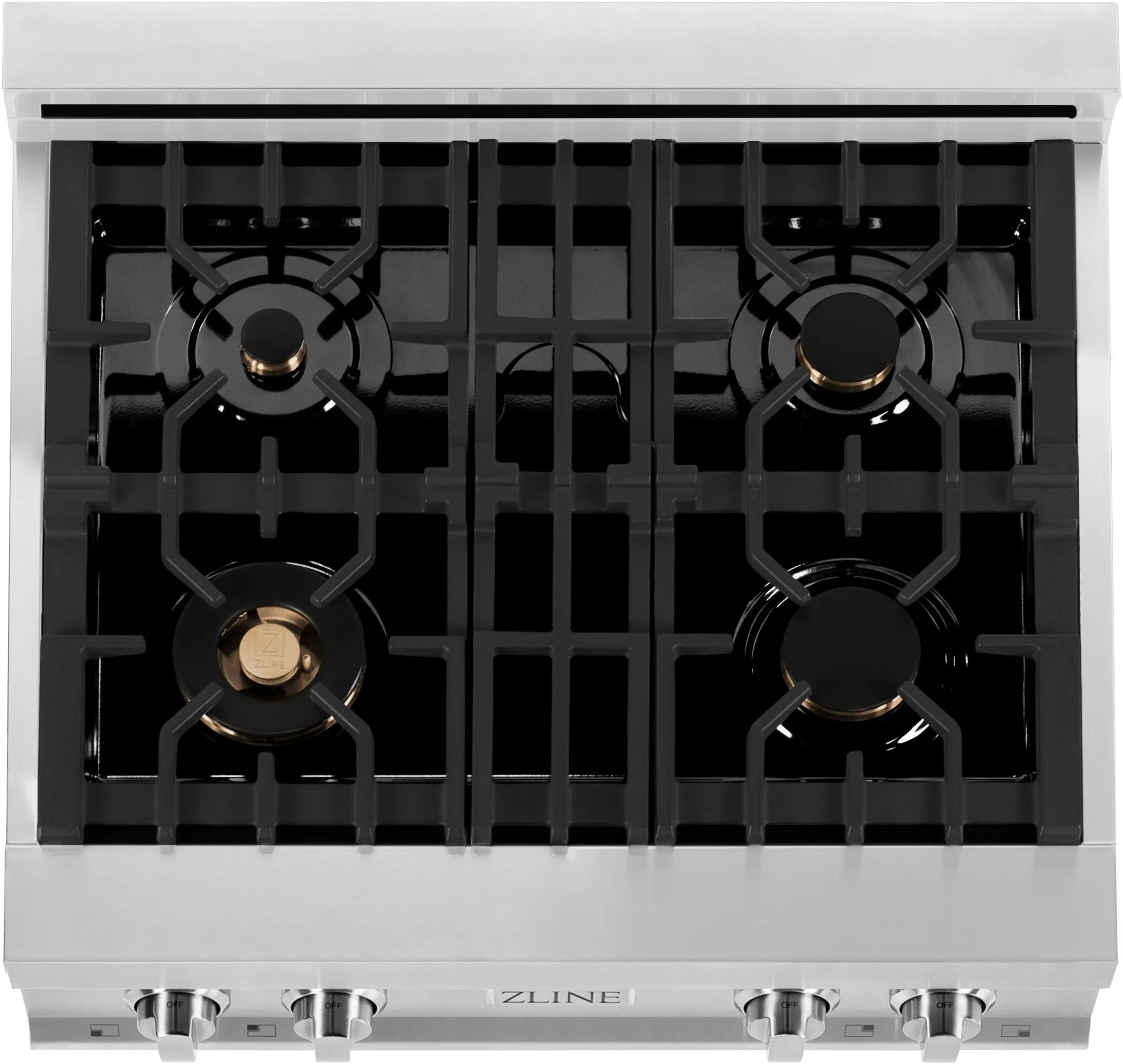 Zline RTBR30 Black Stainless Steel With 4 Gas Brass Burners