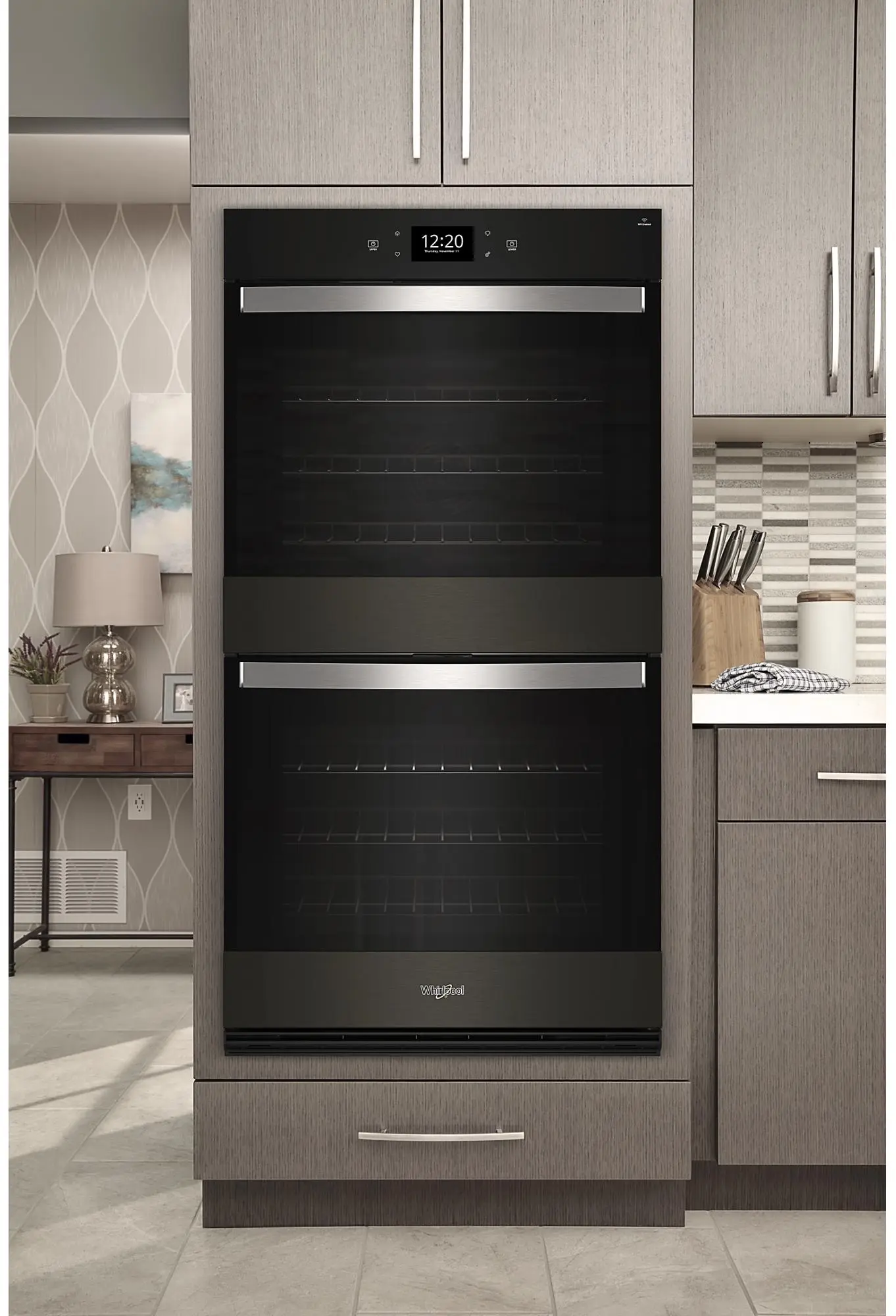 Whirlpool WOED7030PV 30 Inch Double Electric Smart Wall Oven Black