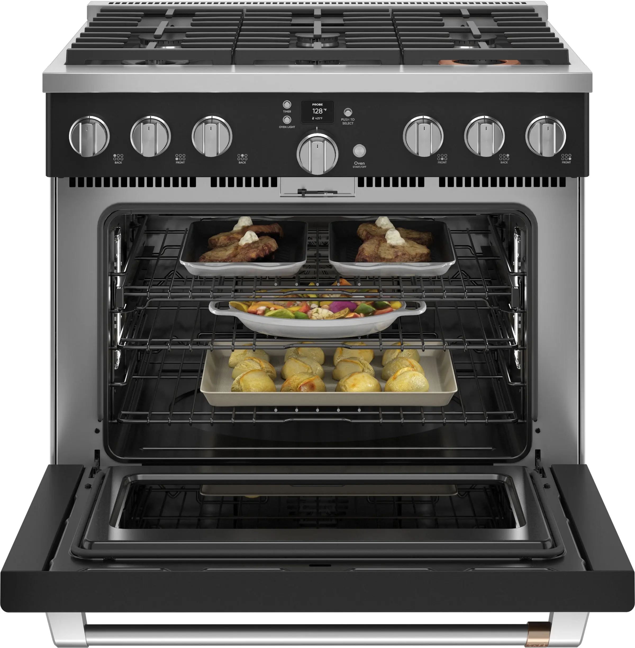 Cafe C2Y366P3TD1 36 Inch Smart Dual Fuel Professional Range Matte
