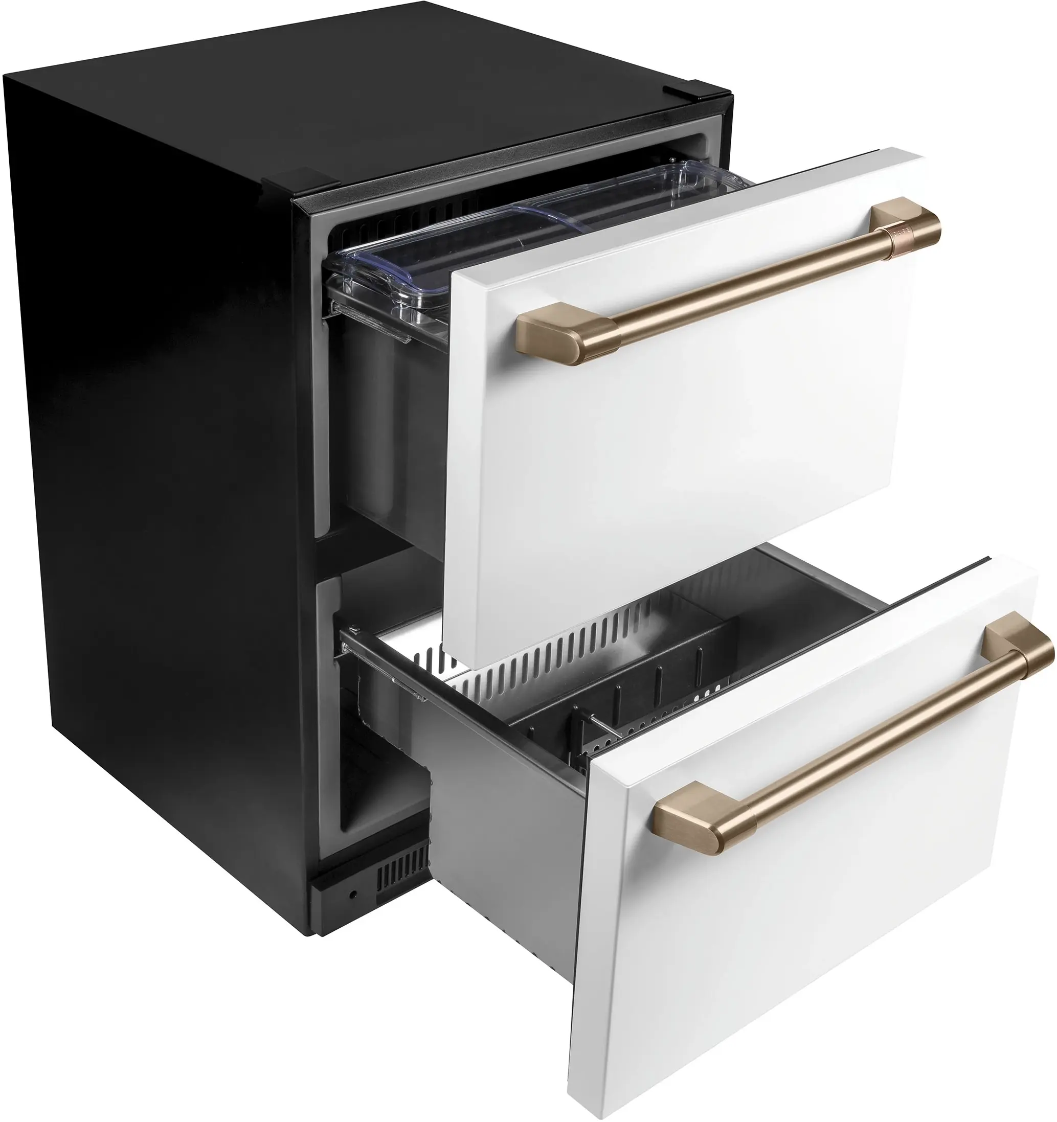 Cafe CDE06RP4NW2 Matte White/Brushed Bronze Handles