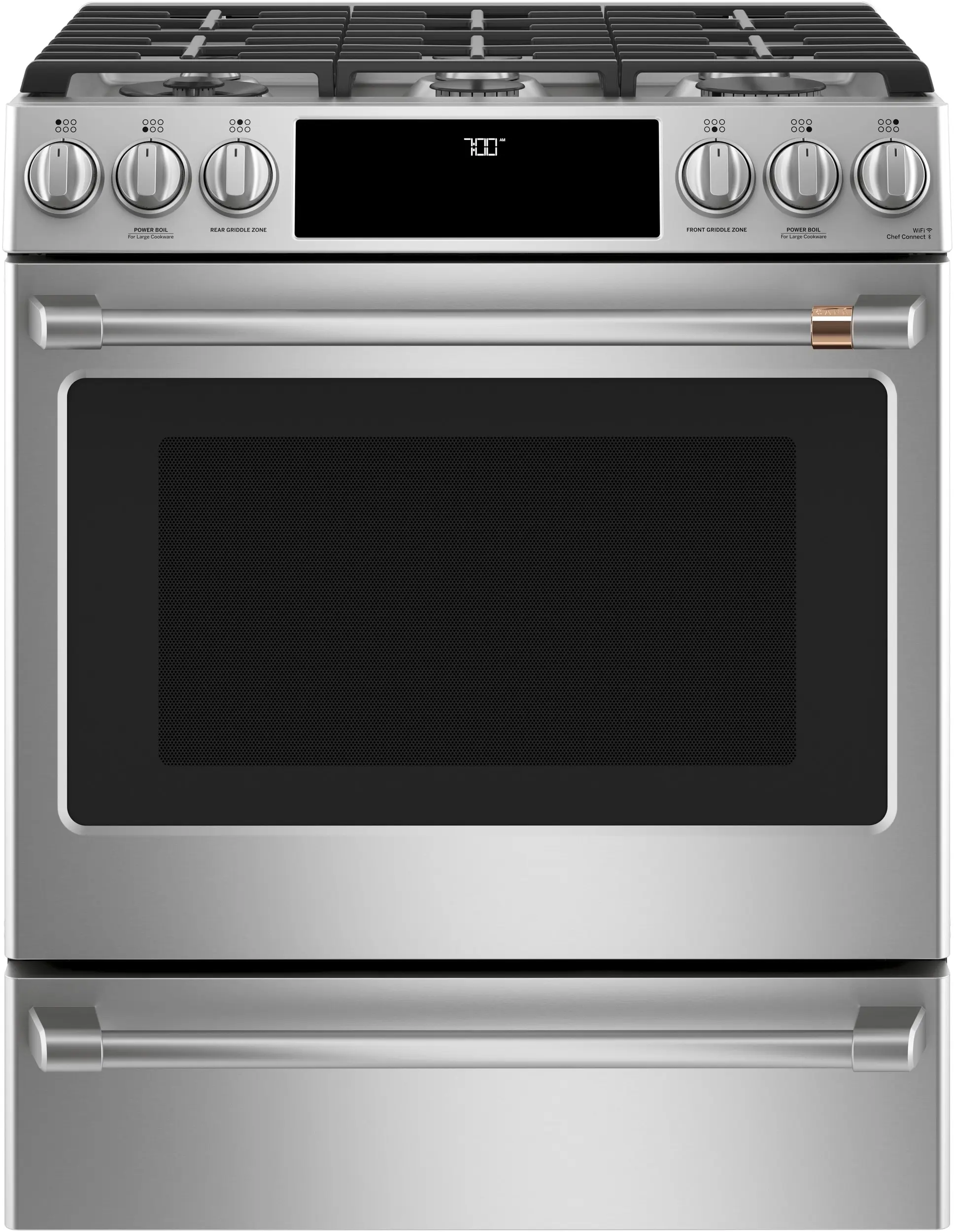 Cafe CGS700P2MS1 30 Inch Slide-In Gas Smart Range Stainless Steel