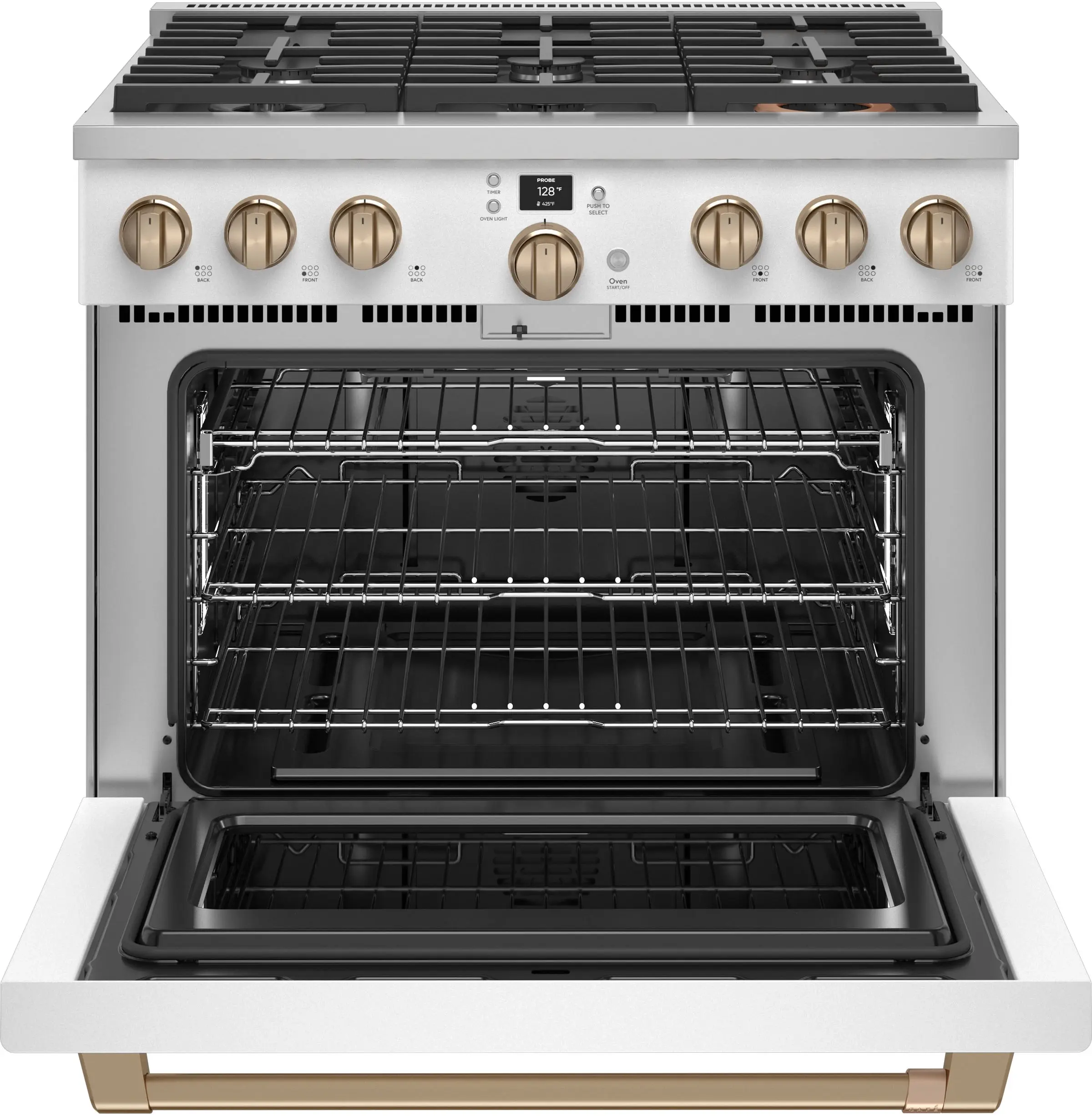 Cafe CGY366P4TW2 Matte White with Brushed Bronze