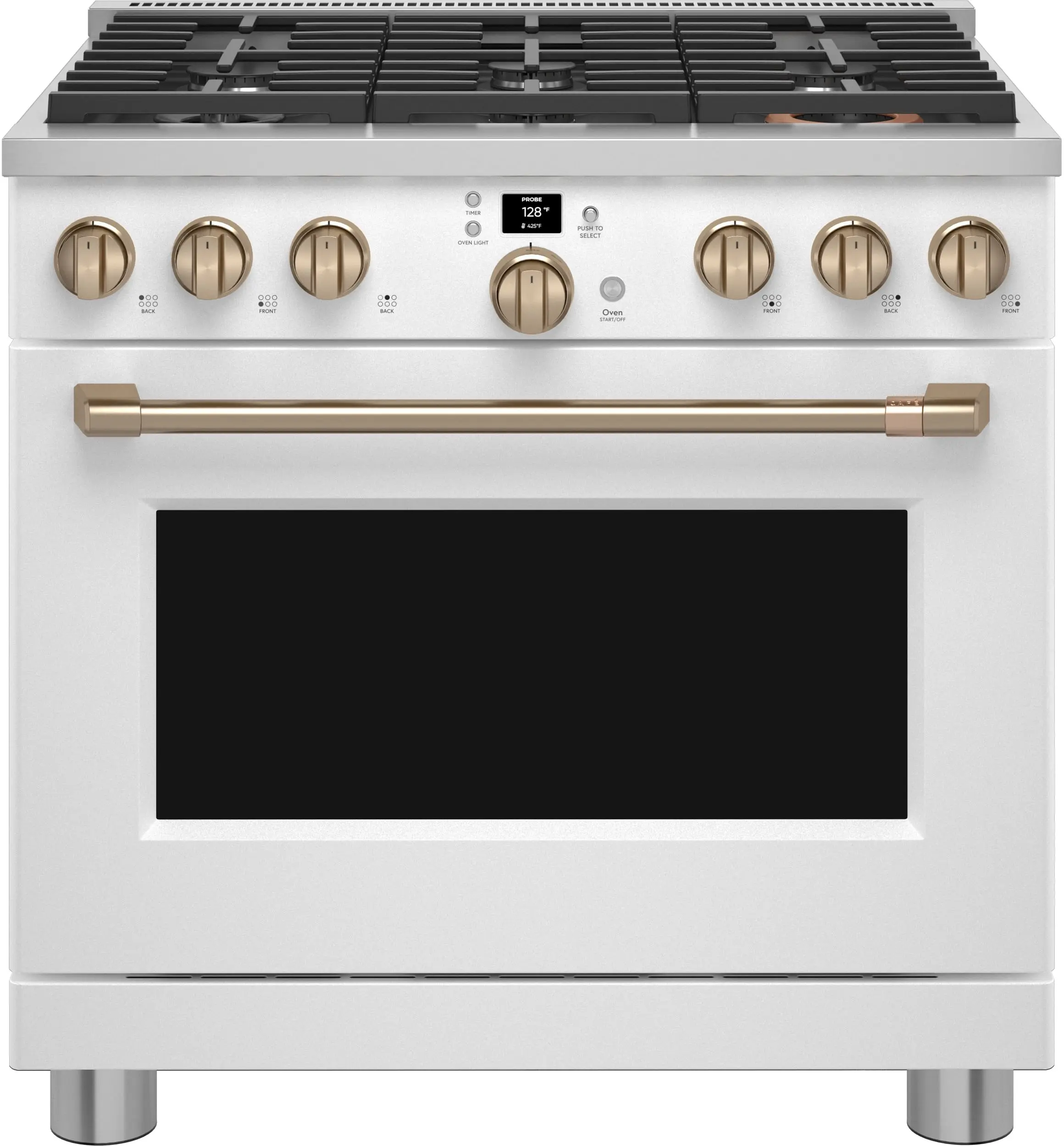 Cafe CGY366P4TW2 Matte White with Brushed Bronze