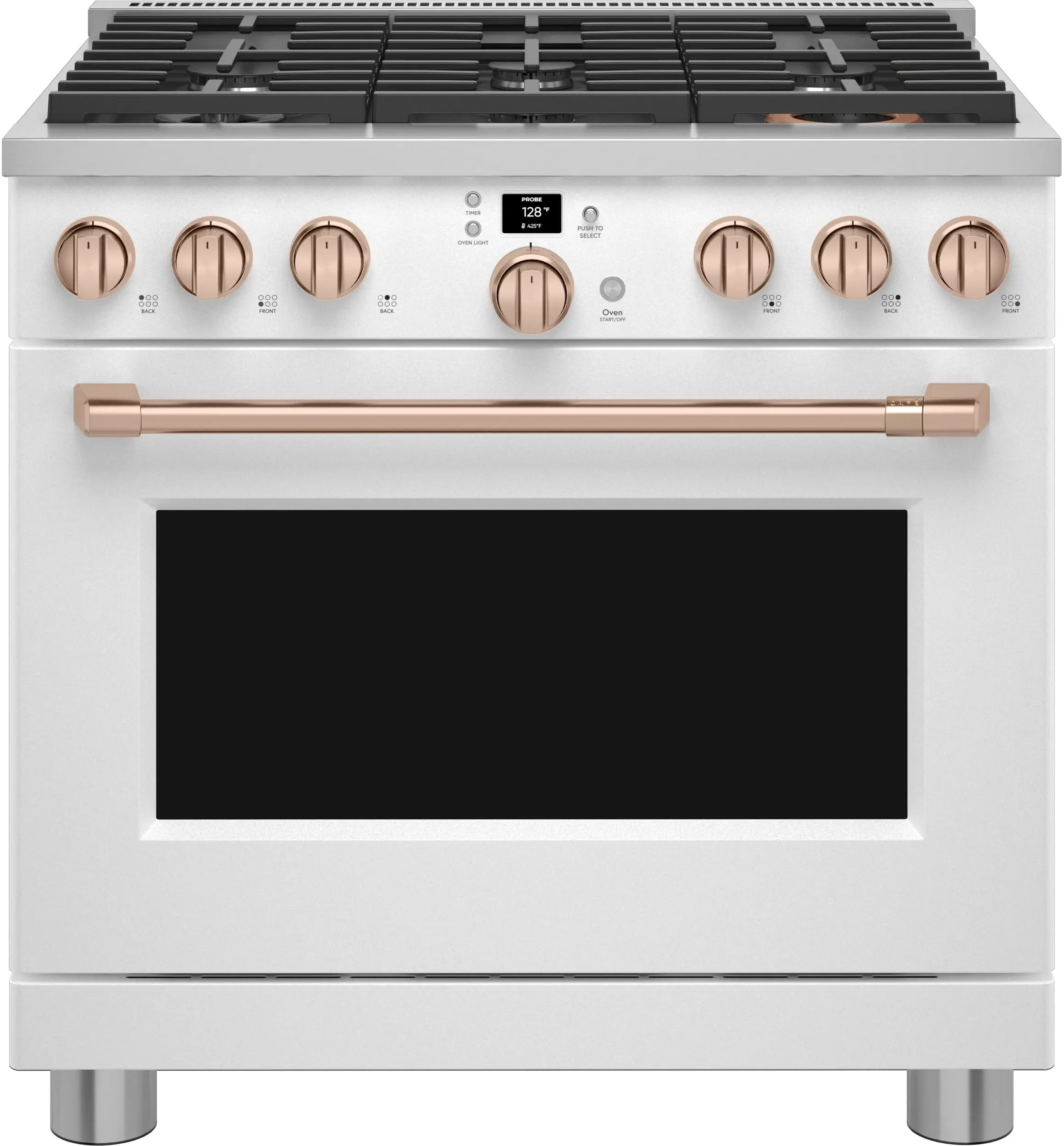 Cafe CGY366P4TW2 Matte White with Brushed Bronze
