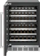 24 Inch Undercounter Dual Zone Wine Cooler with 41 Bottle Capacity, 6 Shelves, Full-Extension Racks, Touch Electronic Controls, UV Resistant Tempered Glass Door and LED Theater Lighting