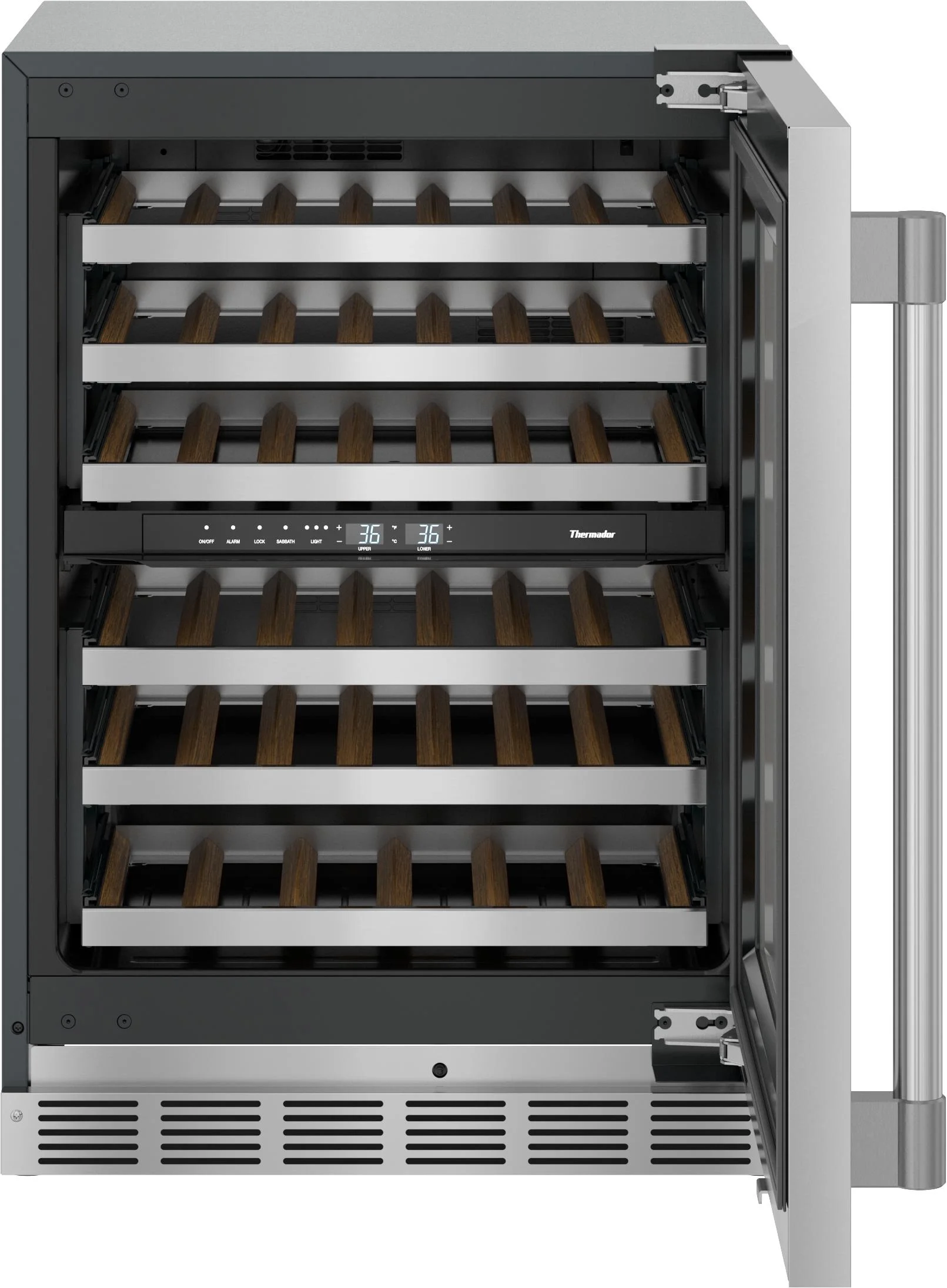 Thermador T24UW925RS 24 Inch BuiltIn Dual Zone Wine Cooler with 41