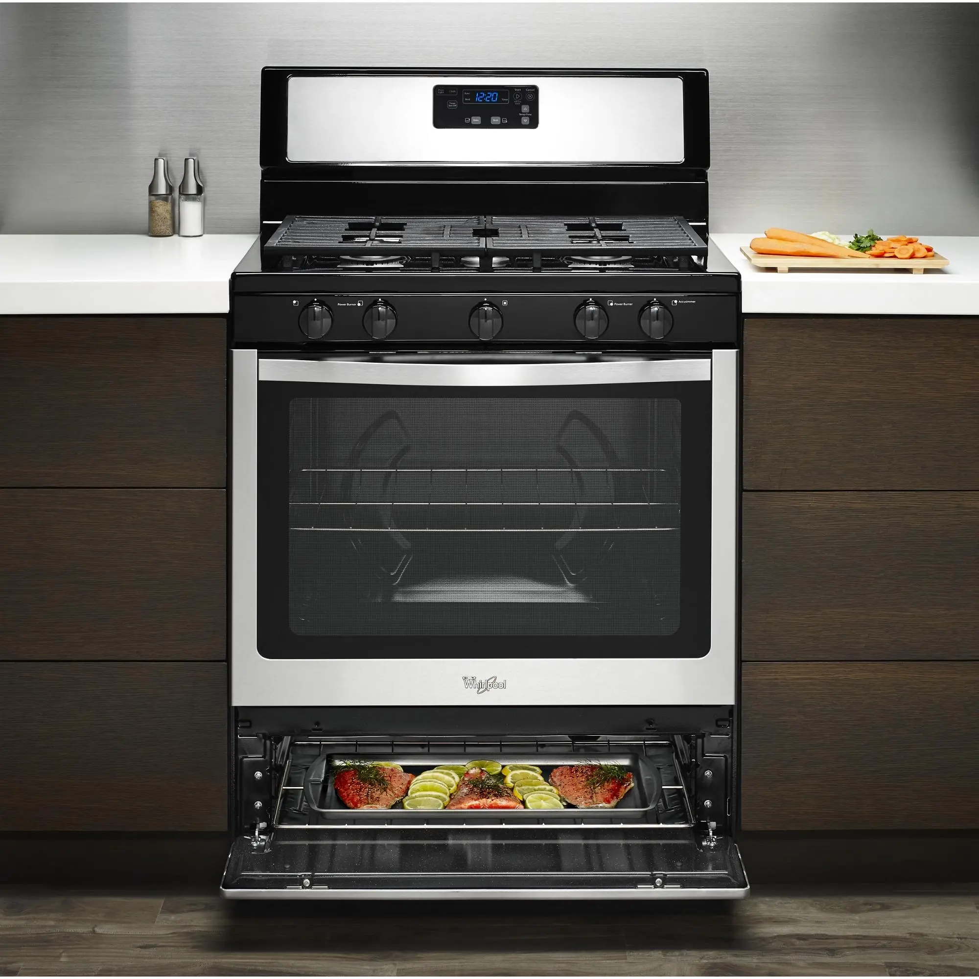 Whirlpool WFG505M0BS Black On Stainless Steel