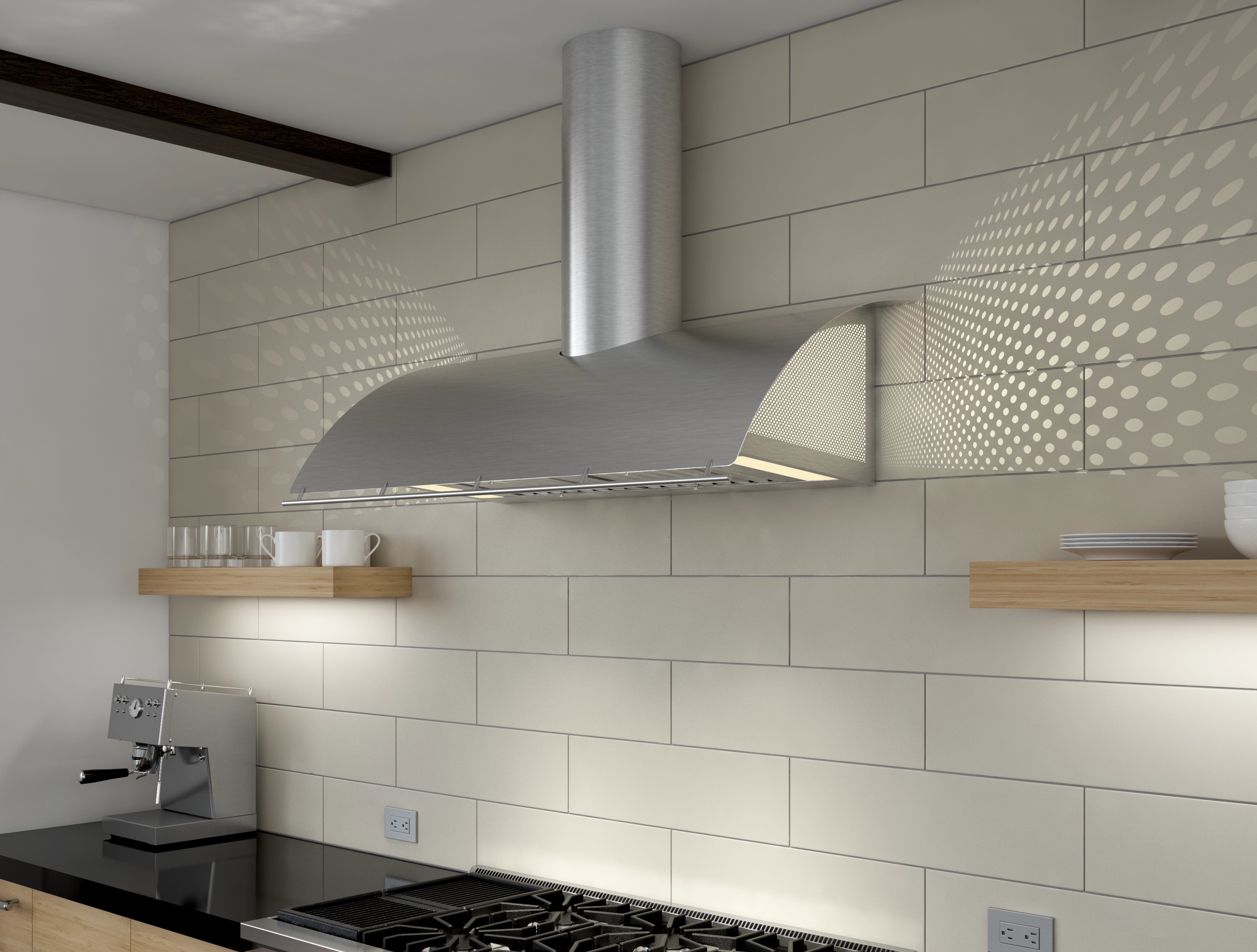 Zephyr COKE36BSX 48 Inch Wall Mount Chimney Pro Range Hood