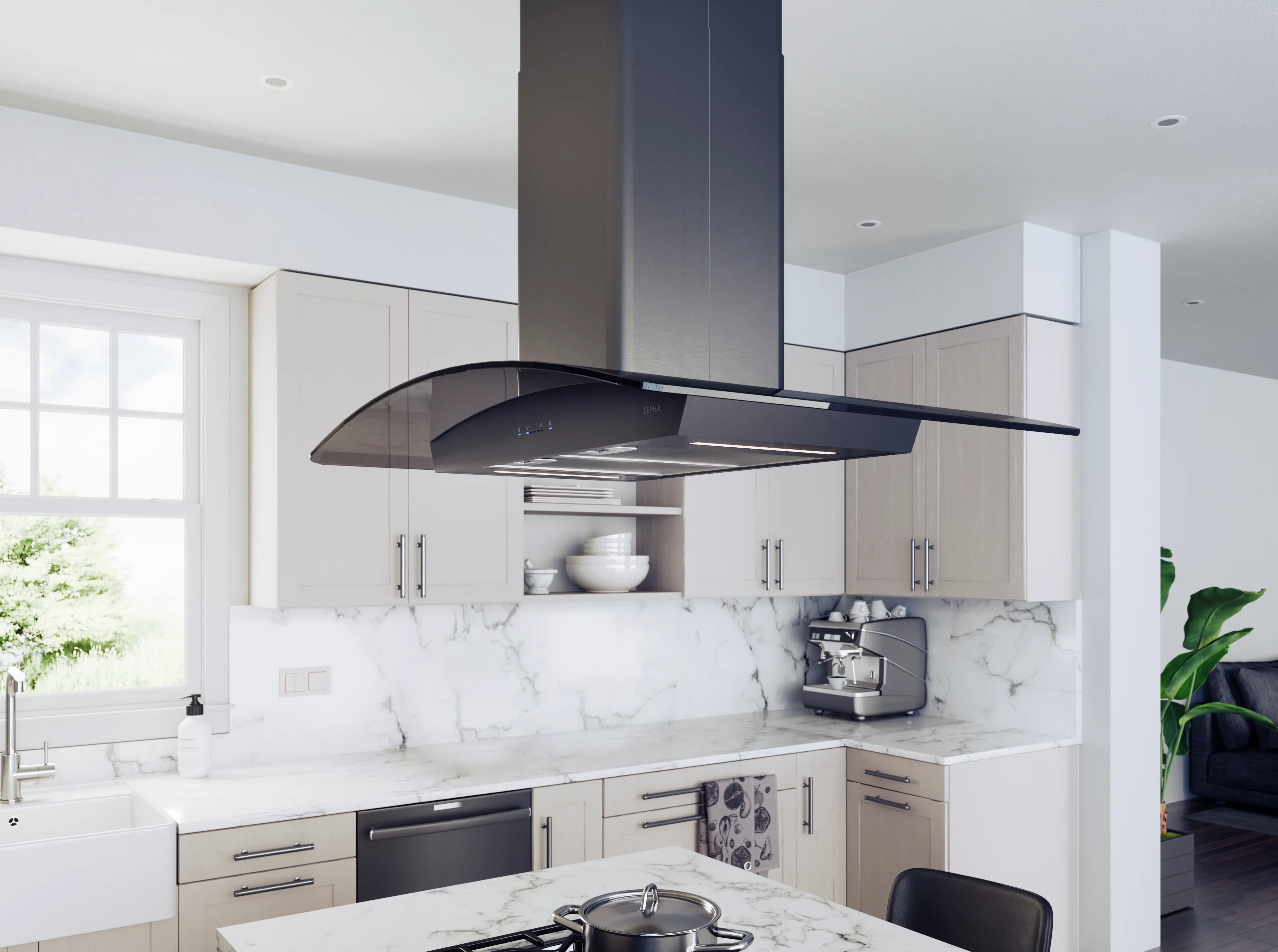 Zephyr ZREE42ABSGG Black Stainless Steel, 42 Inch