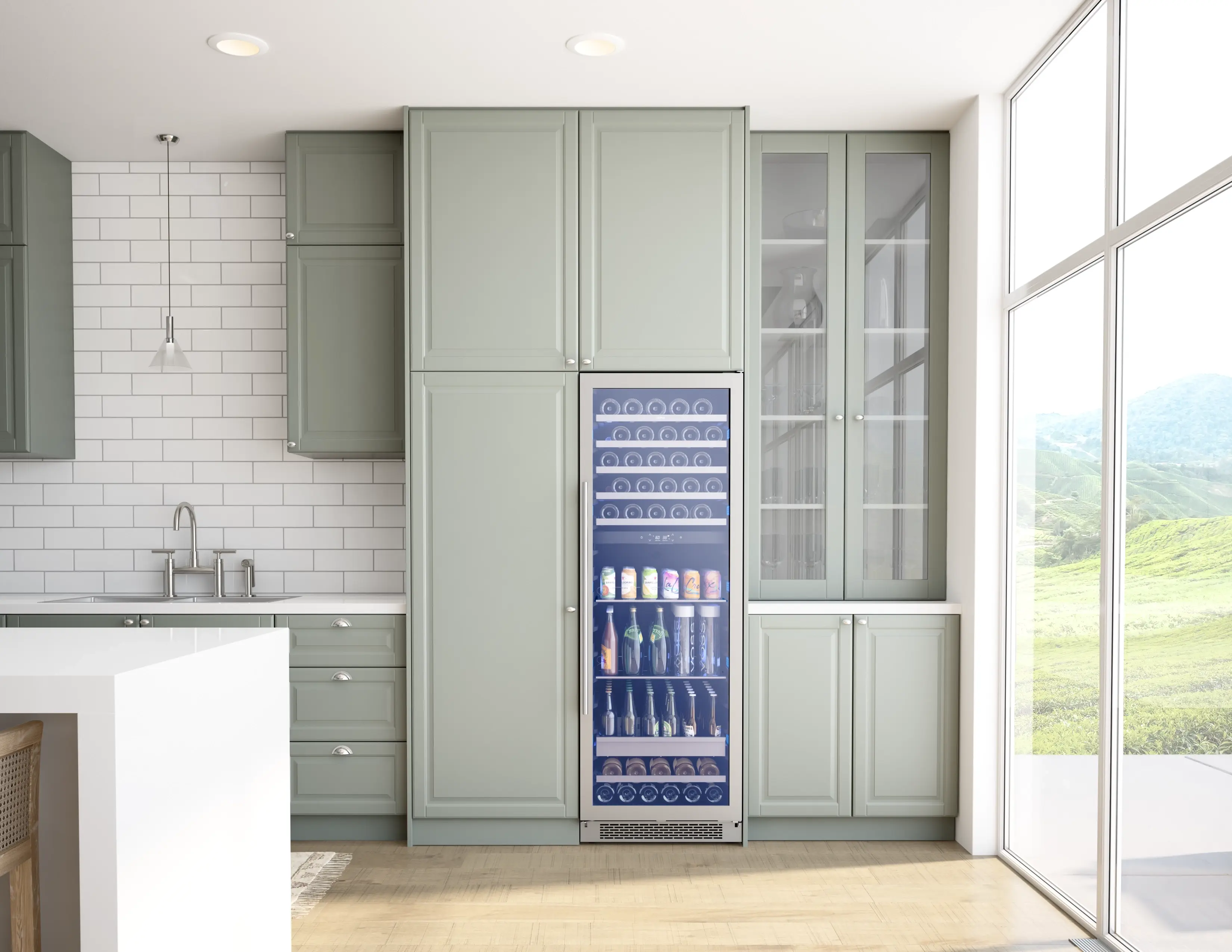 Zephyr PRWB24F02AG 24 Inch, Stainless Steel W/ Glass Door