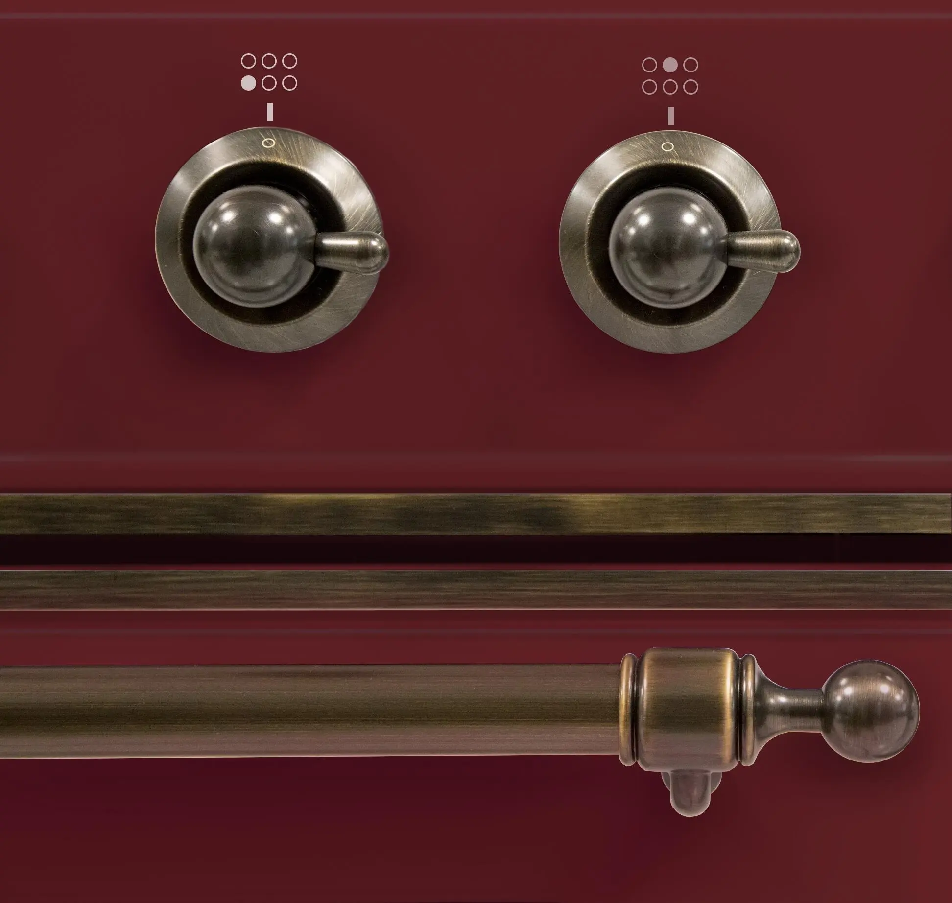 Ilve UM096DNS3BUBLP Liquid Propane In Burgundy W/ Bronze Trim