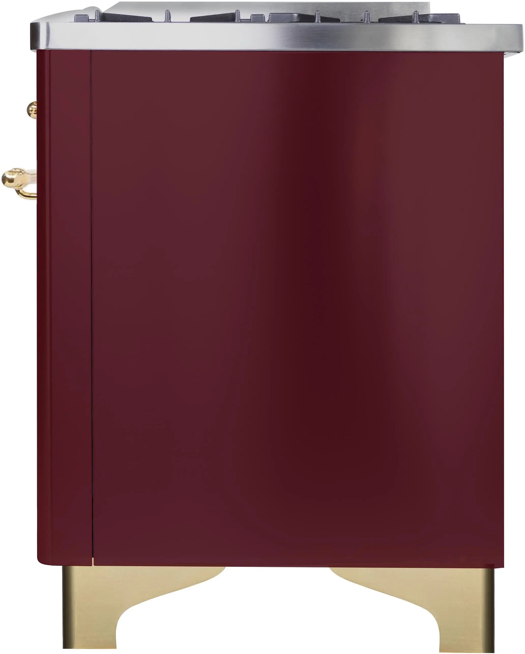 Ilve UM096DNS3BUGLP Liquid Propane In Burgundy W/ Brass Trim