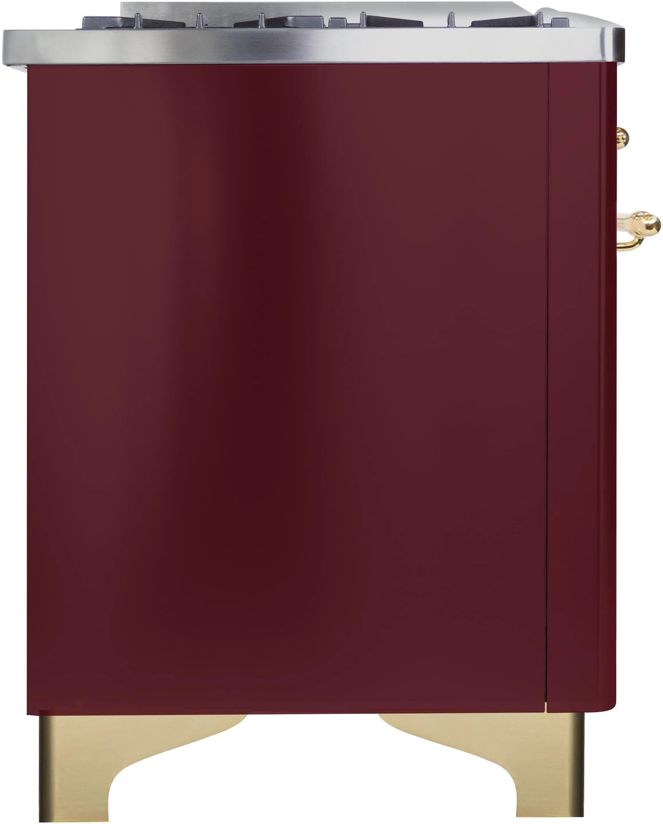 Ilve UM096DNS3BUGLP Liquid Propane In Burgundy W/ Brass Trim