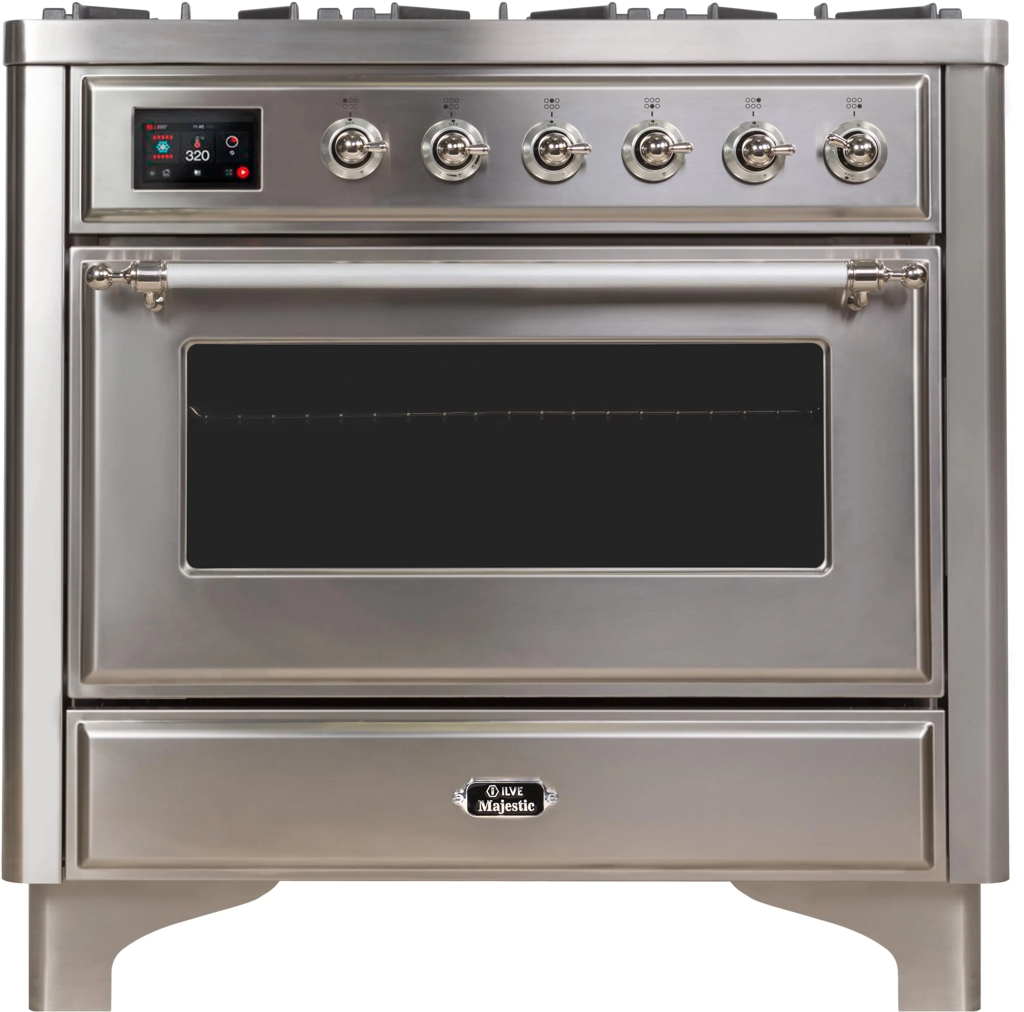 Ilve UM096DNS3SSCLP Liquid Propane In Stainless Steel W/ Chrome Trim