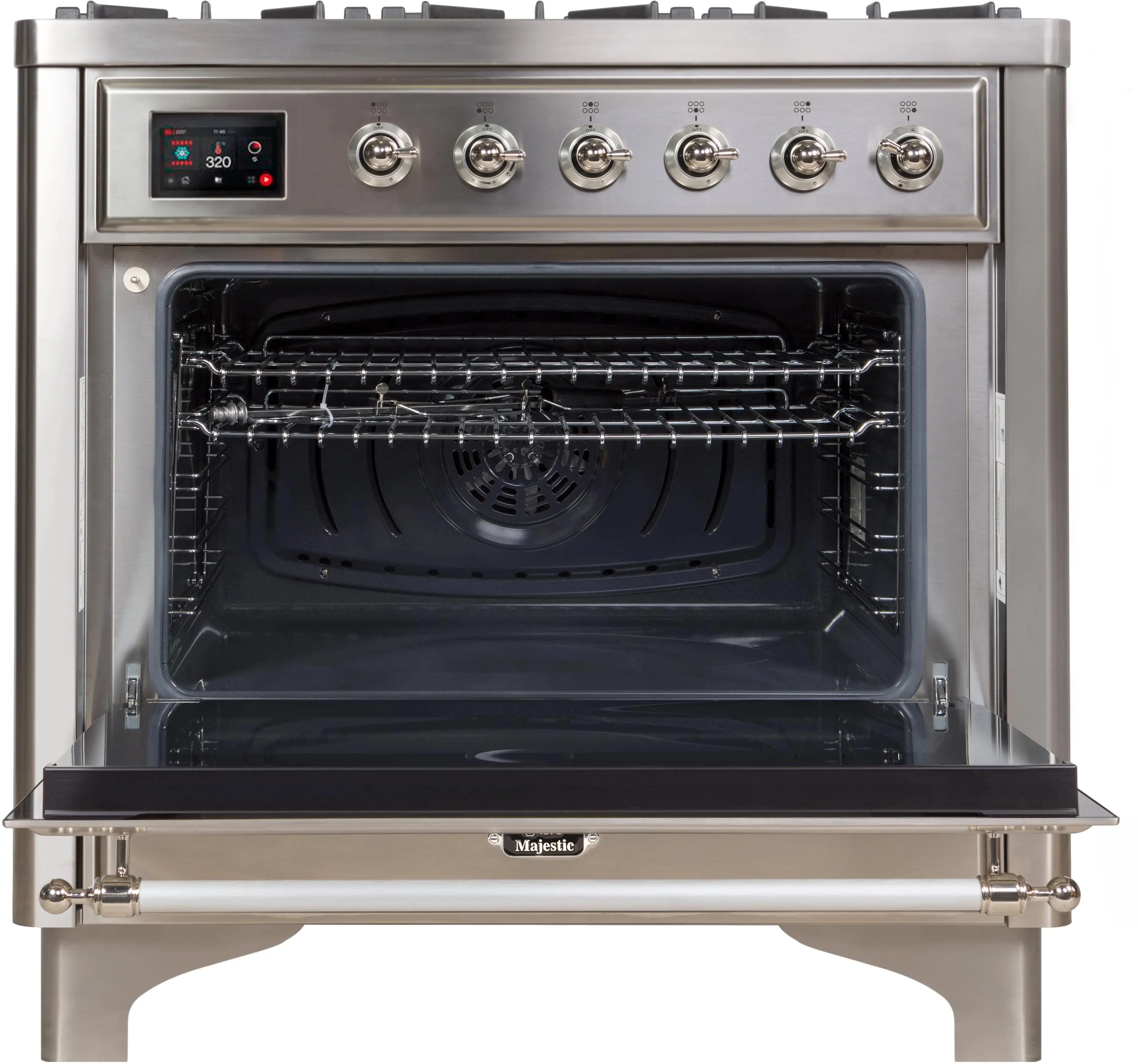 Ilve UM096DNS3SSCLP Liquid Propane In Stainless Steel W/ Chrome Trim