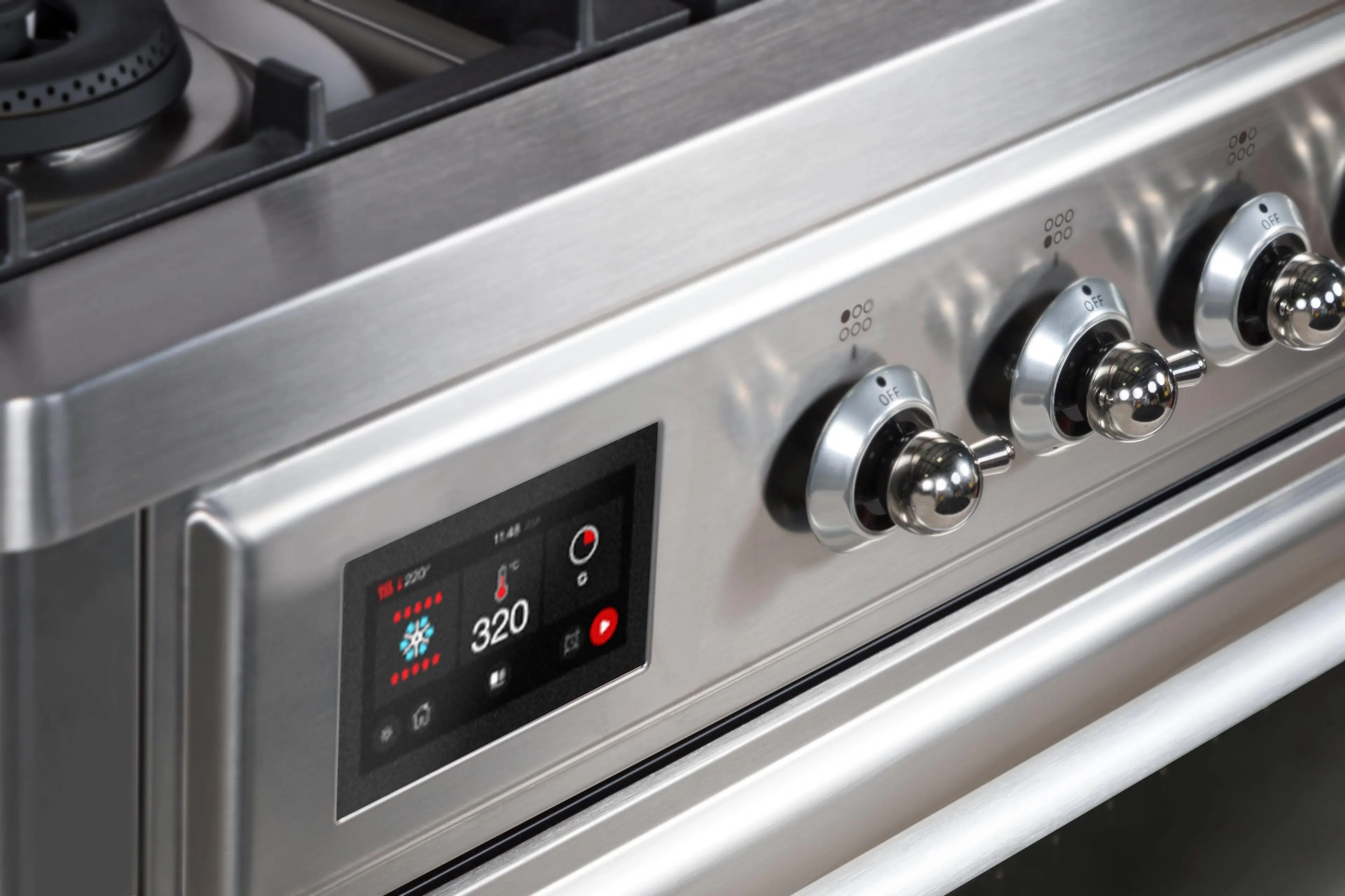 Ilve UM096DNS3SSCLP Liquid Propane In Stainless Steel W/ Chrome Trim