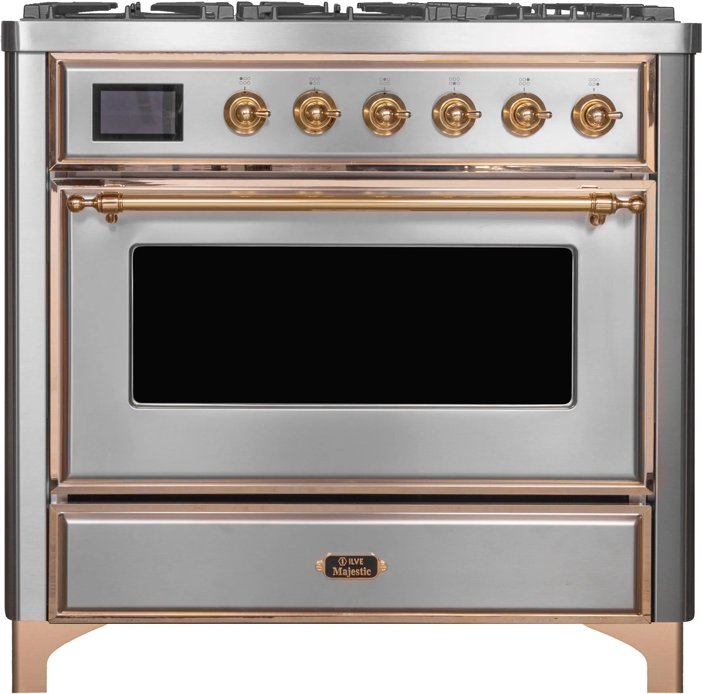 Ilve UM096DNS3SSGLP Liquid Propane In Stainless Steel W/ Brass Trim