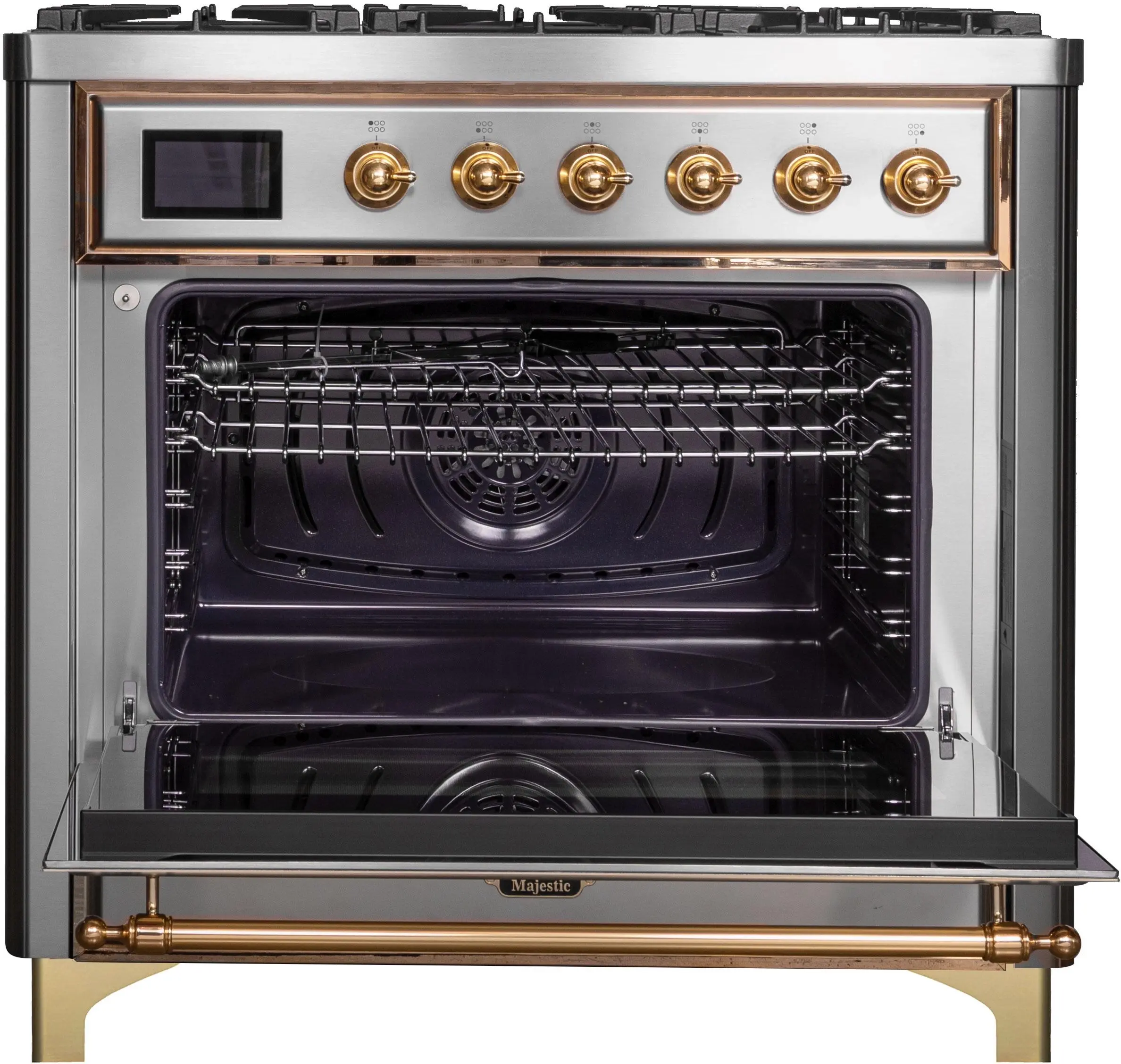 Ilve UM096DNS3SSGLP Liquid Propane In Stainless Steel W/ Brass Trim