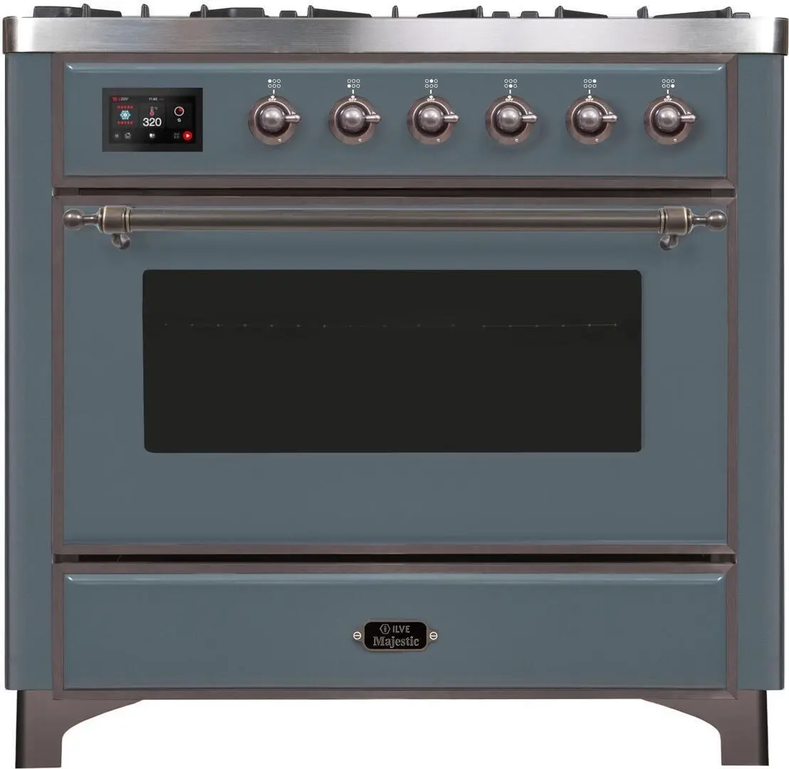 Ilve UM09FDNS3BGBLP Liquid Propane In Blue Grey W/ Bronze Trim
