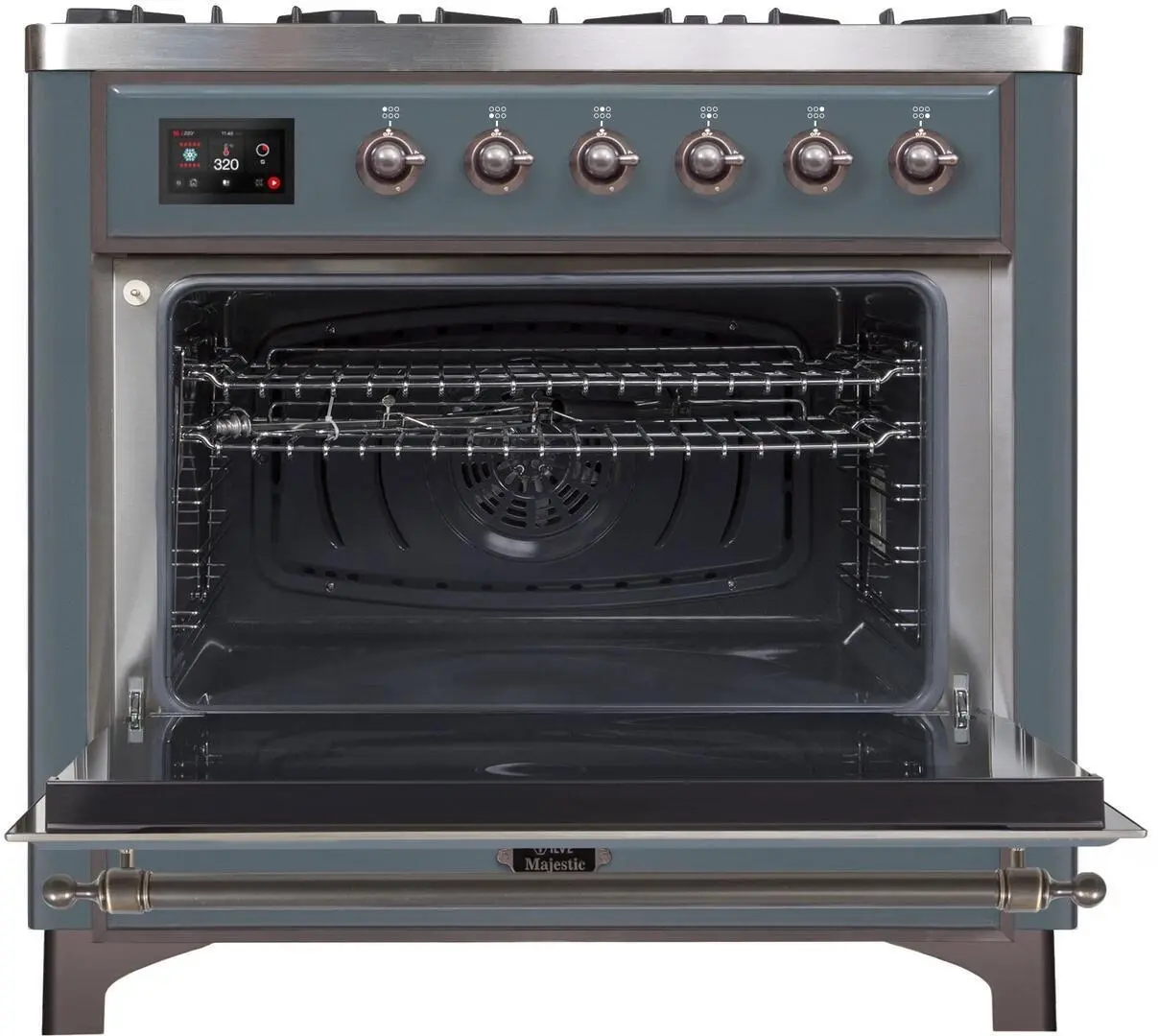 Ilve UM09FDNS3BGBLP Liquid Propane In Blue Grey W/ Bronze Trim