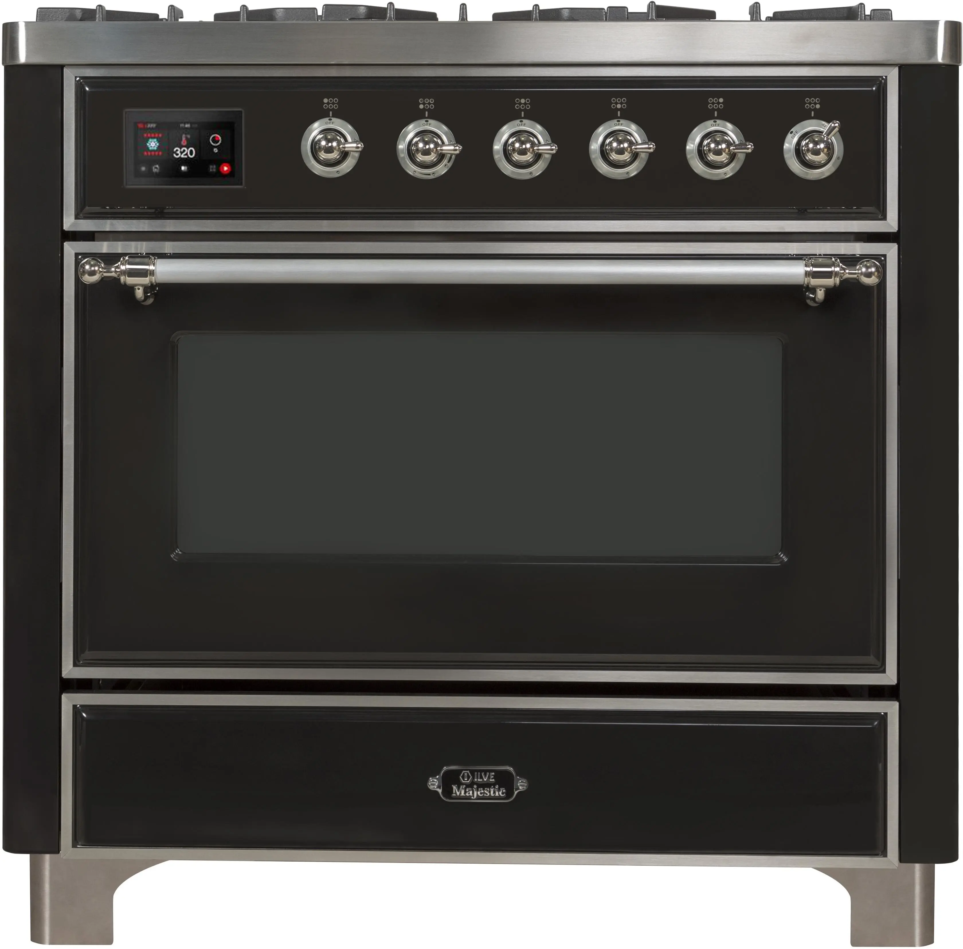 Ilve UM09FDNS3MGCLP Liquid Propane In Matte Graphite W/ Chrome Trim