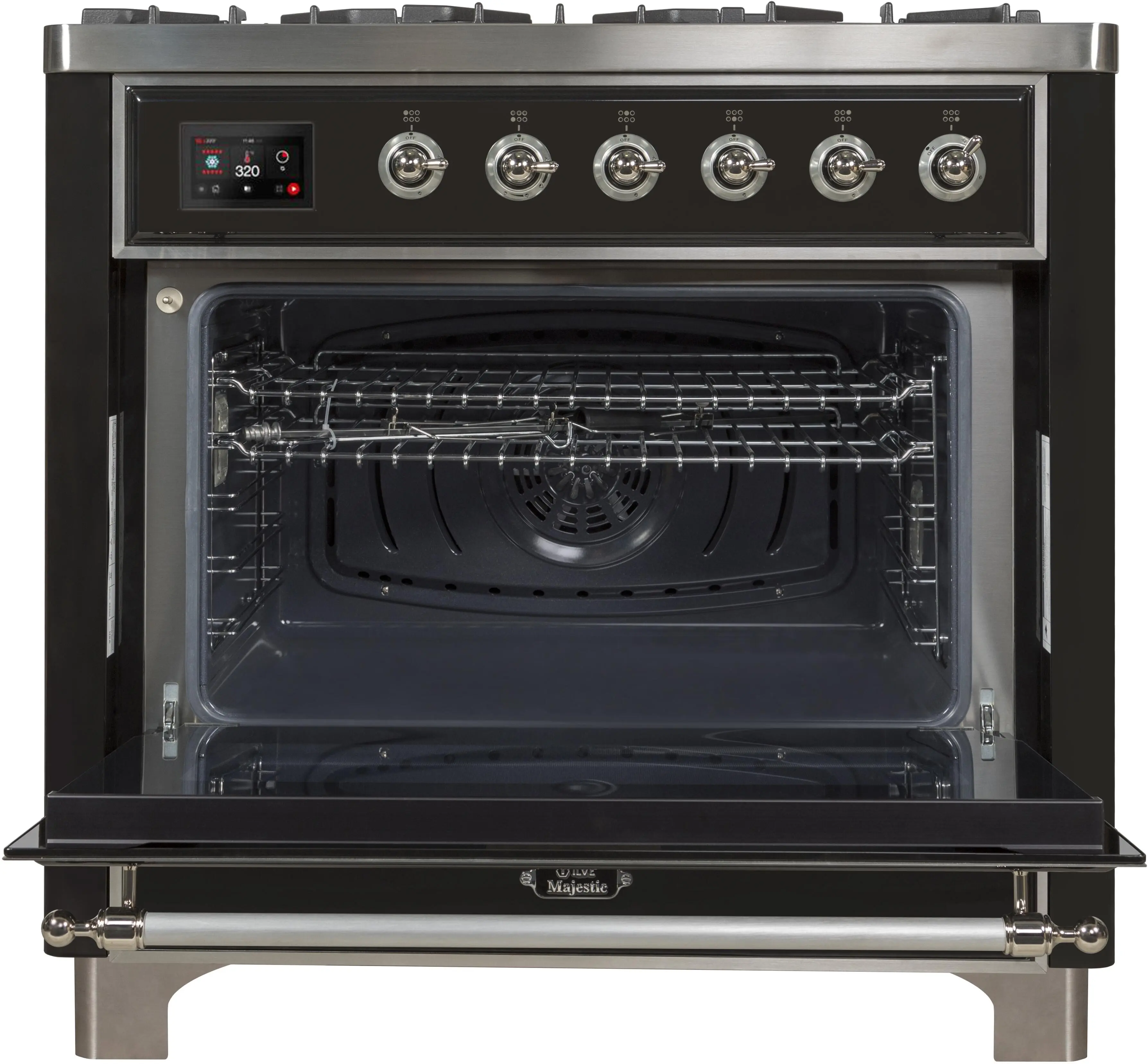 Ilve UM09FDNS3MGCLP Liquid Propane In Matte Graphite W/ Chrome Trim