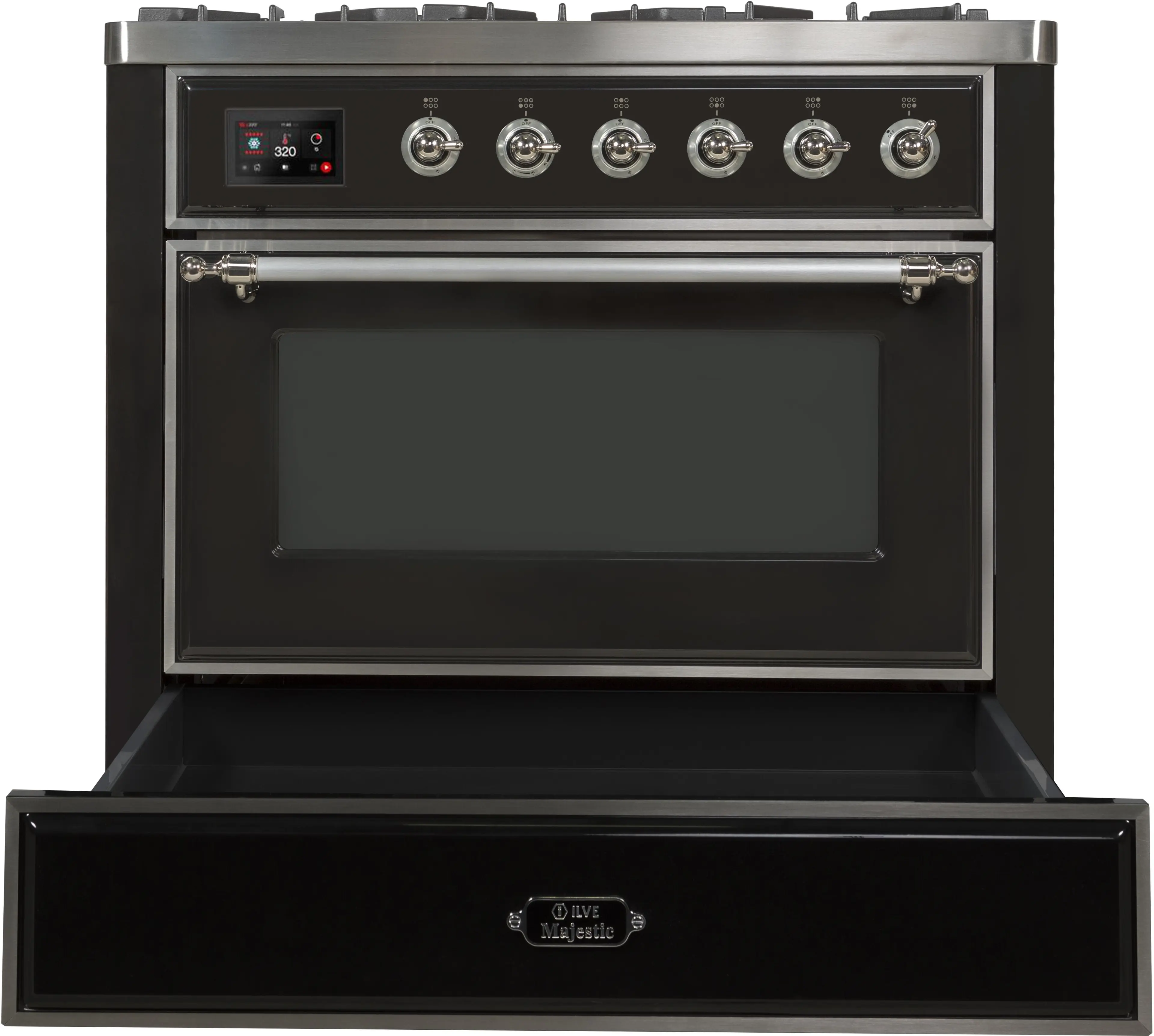 Ilve UM09FDNS3MGCLP Liquid Propane In Matte Graphite W/ Chrome Trim