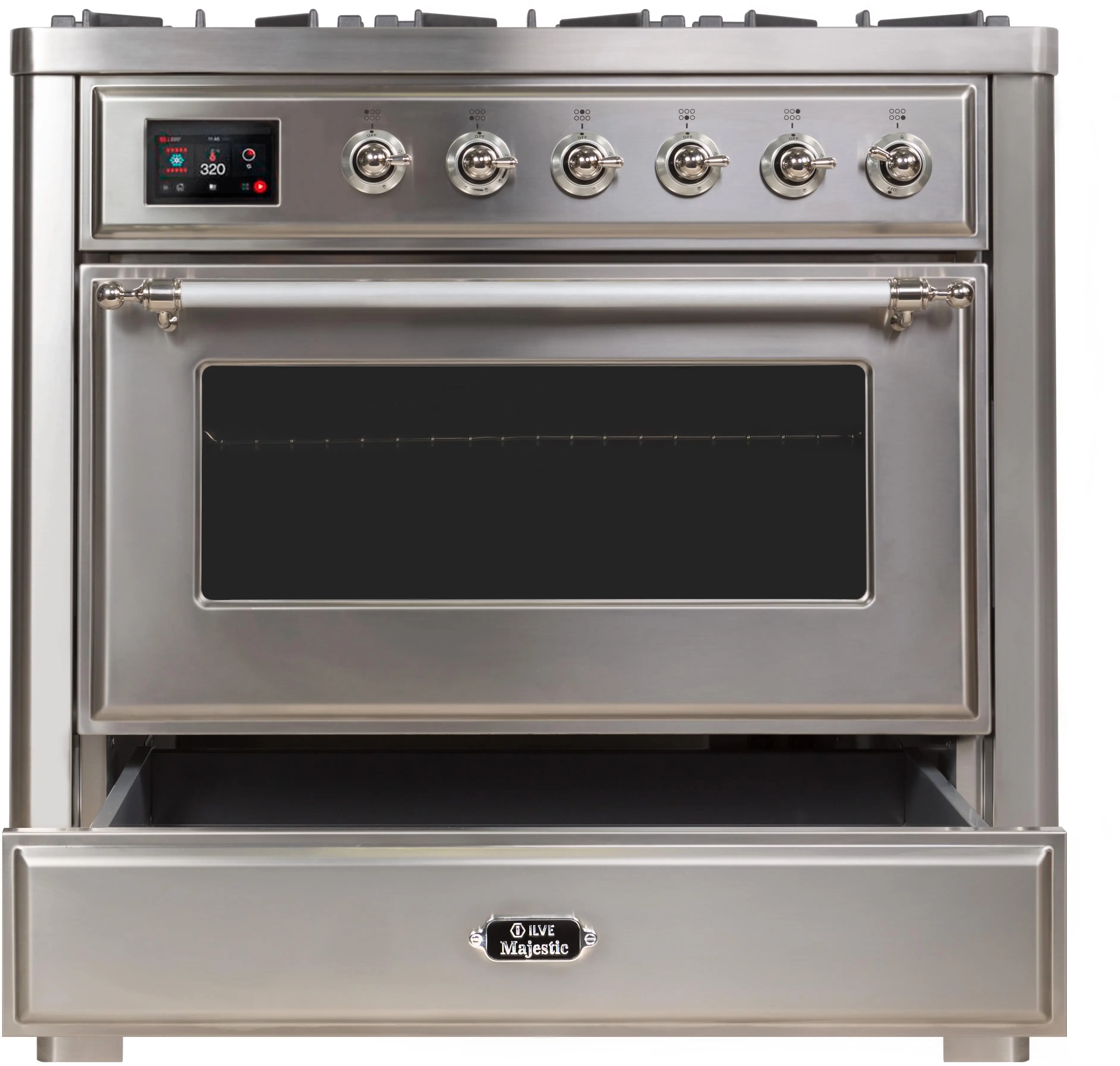 Ilve UM09FDNS3SSCLP Liquid Propane In Stainless Steel W/ Chrome Trim