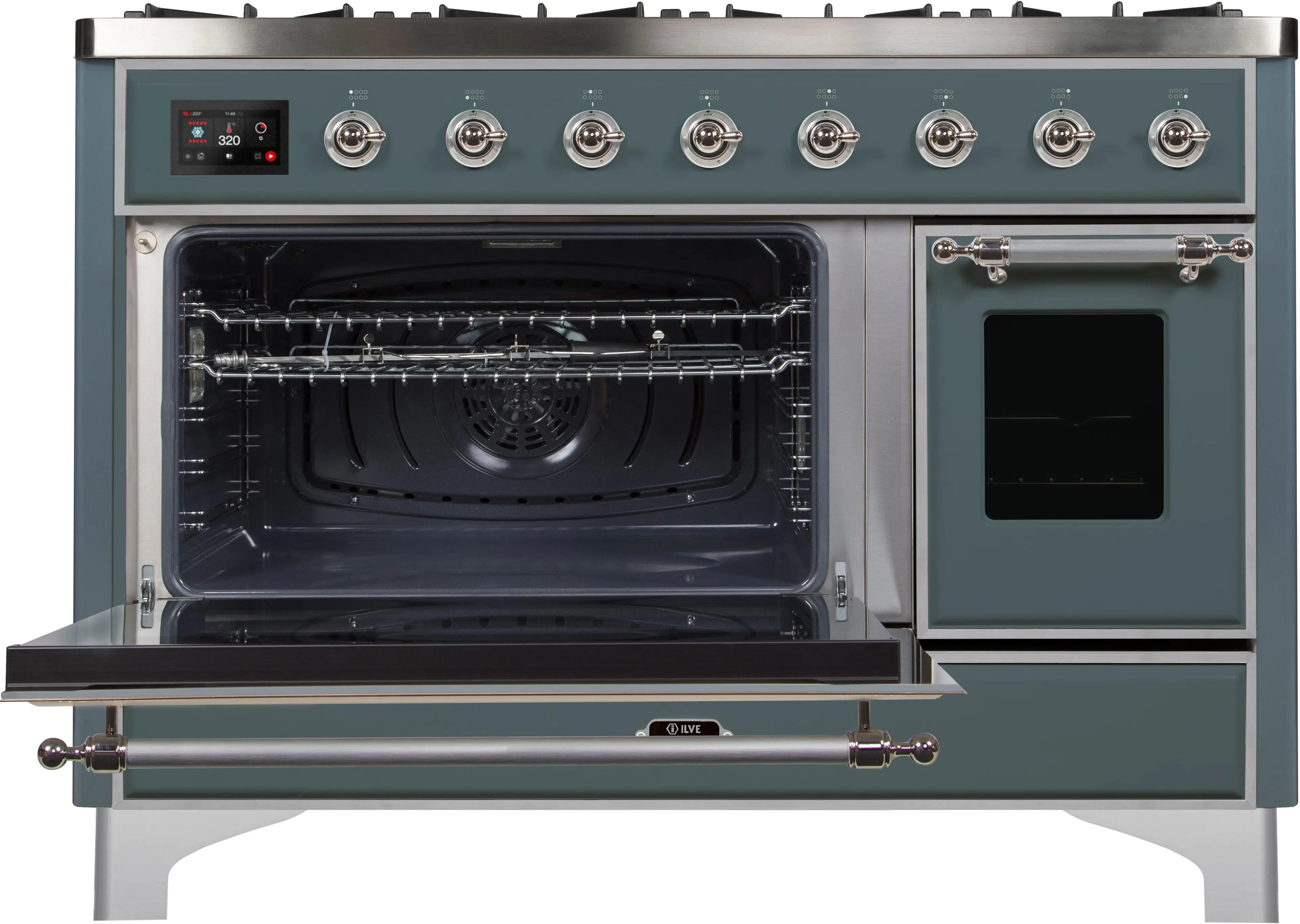 Ilve UM12FDNS3BGCLP Liquid Propane In Blue Grey W/ Chrome Trim