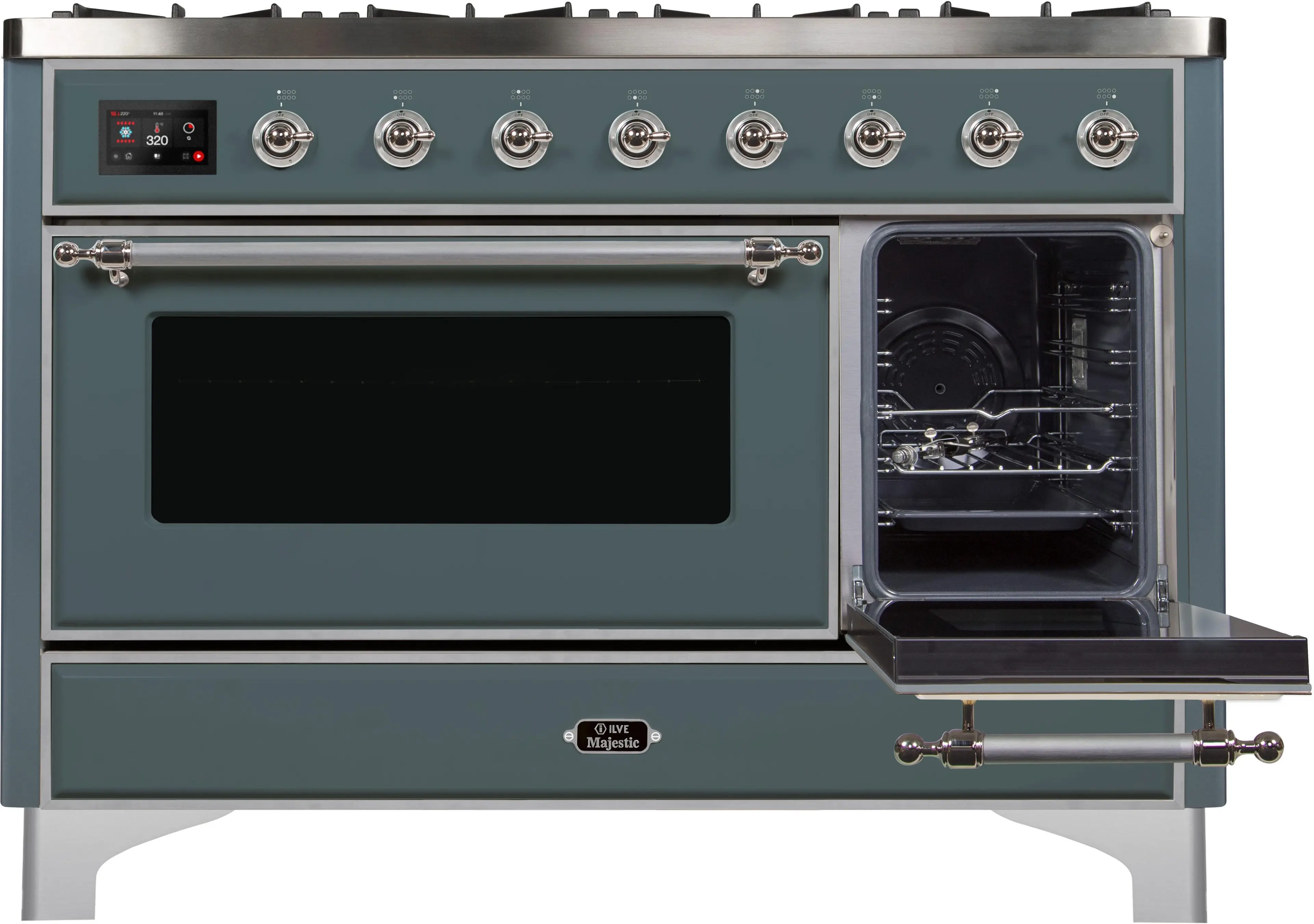 Ilve UM12FDNS3BGCLP Liquid Propane In Blue Grey W/ Chrome Trim