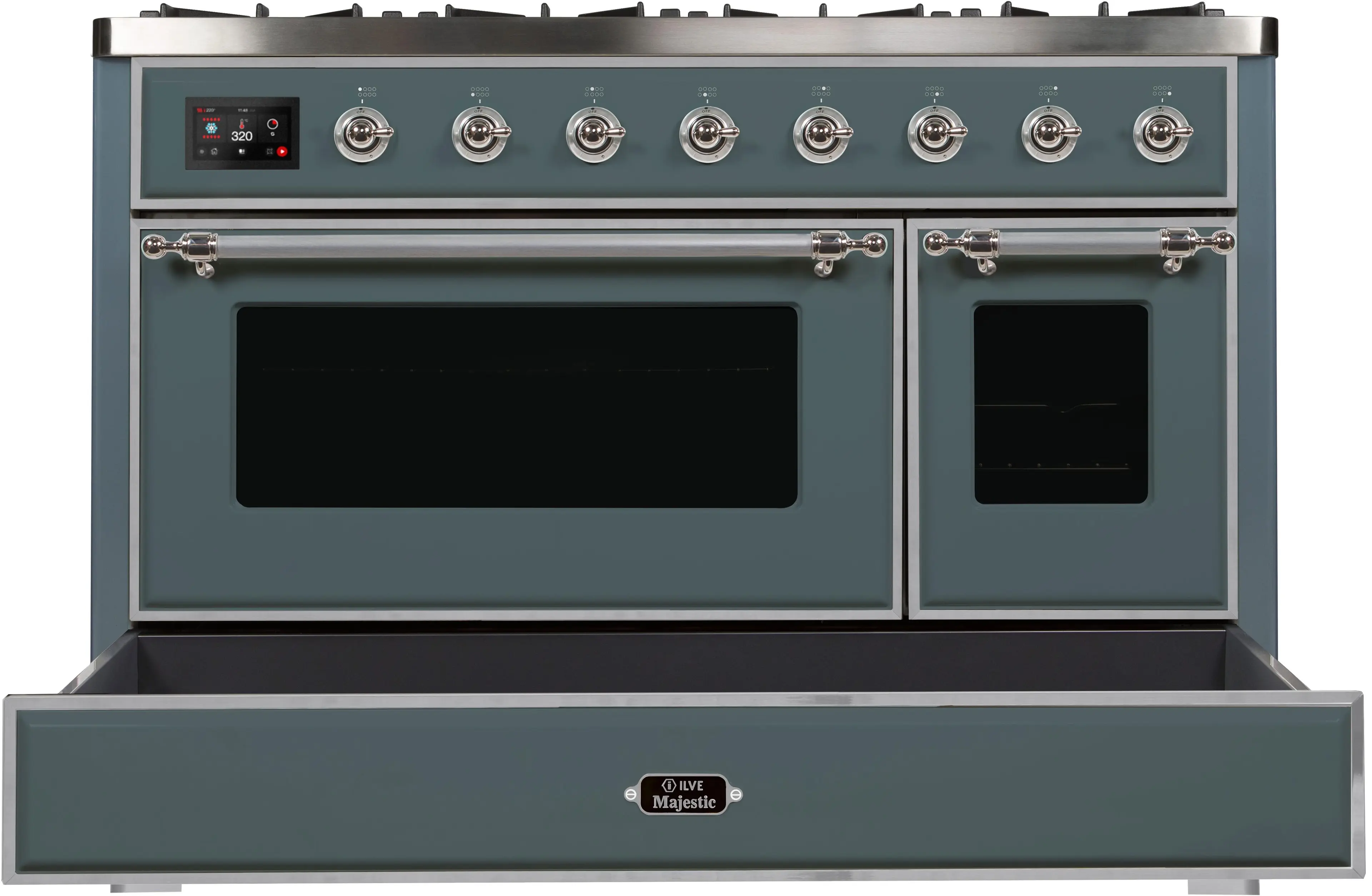 Ilve UM12FDNS3BGCLP Liquid Propane In Blue Grey W/ Chrome Trim