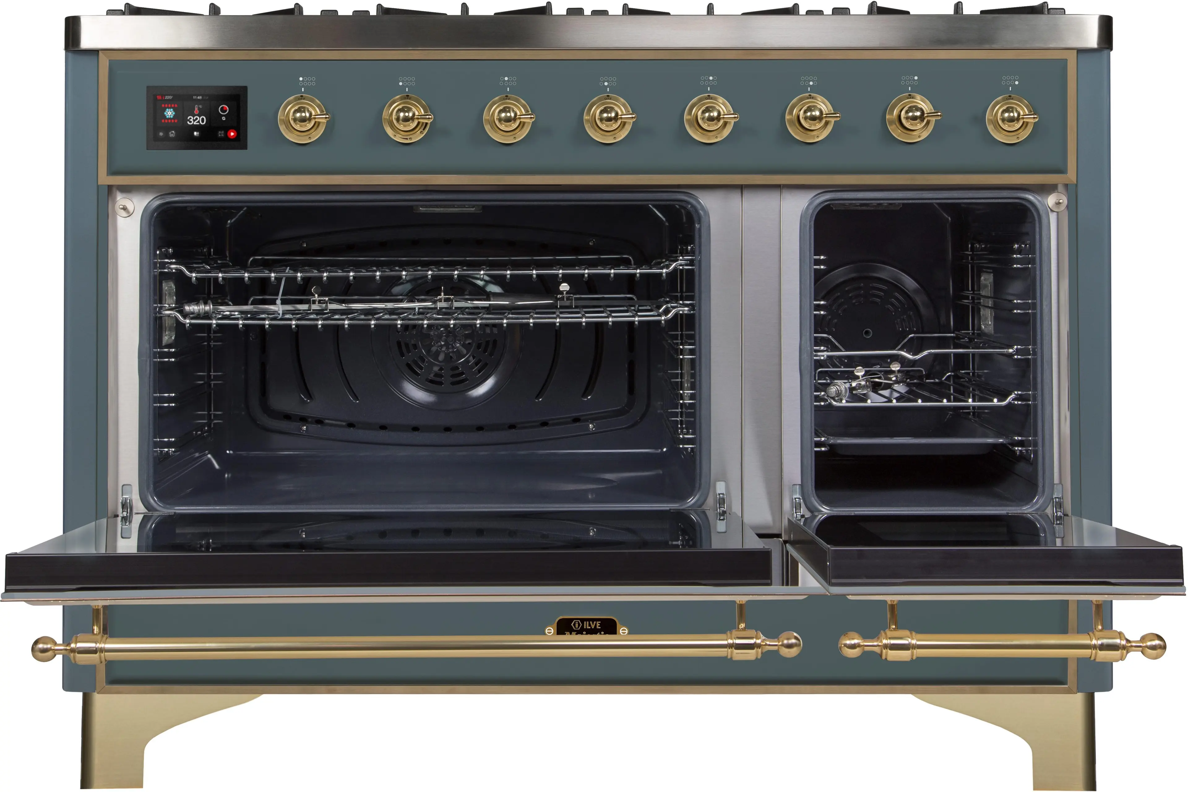 Ilve UM12FDNS3BGGLP Liquid Propane In Blue Grey W/ Brass Trim