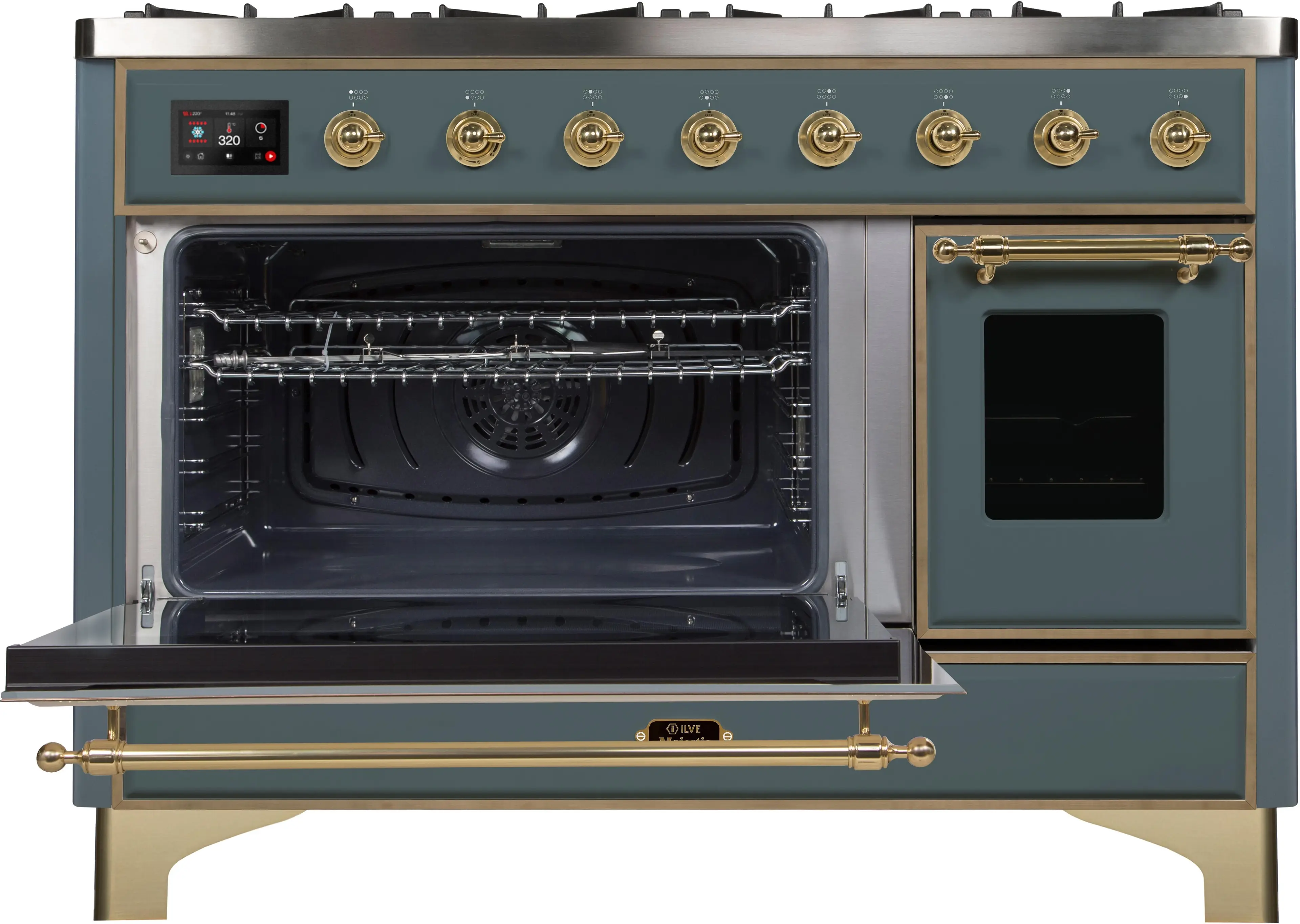 Ilve UM12FDNS3BGGLP Liquid Propane In Blue Grey W/ Brass Trim