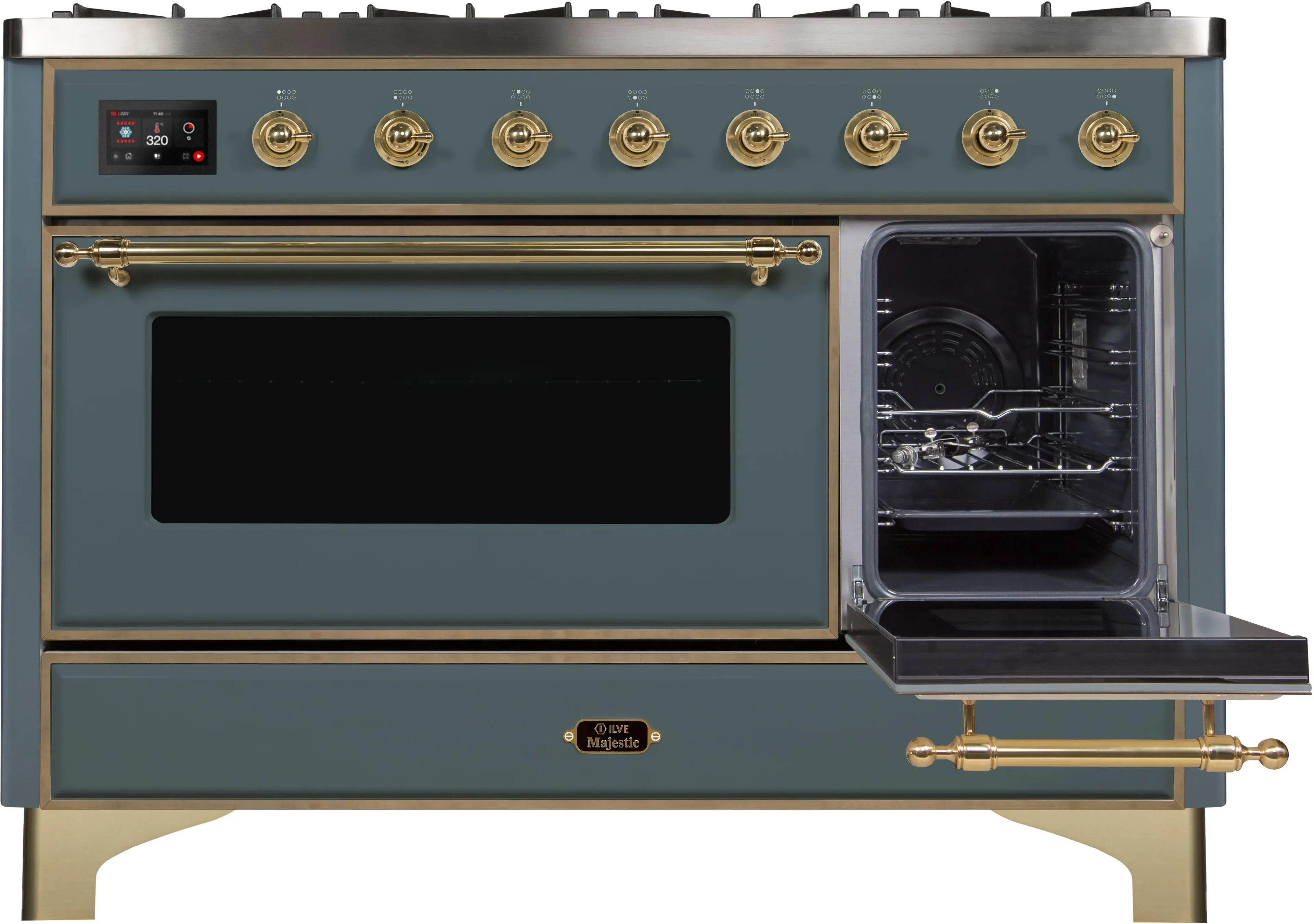 Ilve UM12FDNS3BGGLP Liquid Propane In Blue Grey W/ Brass Trim
