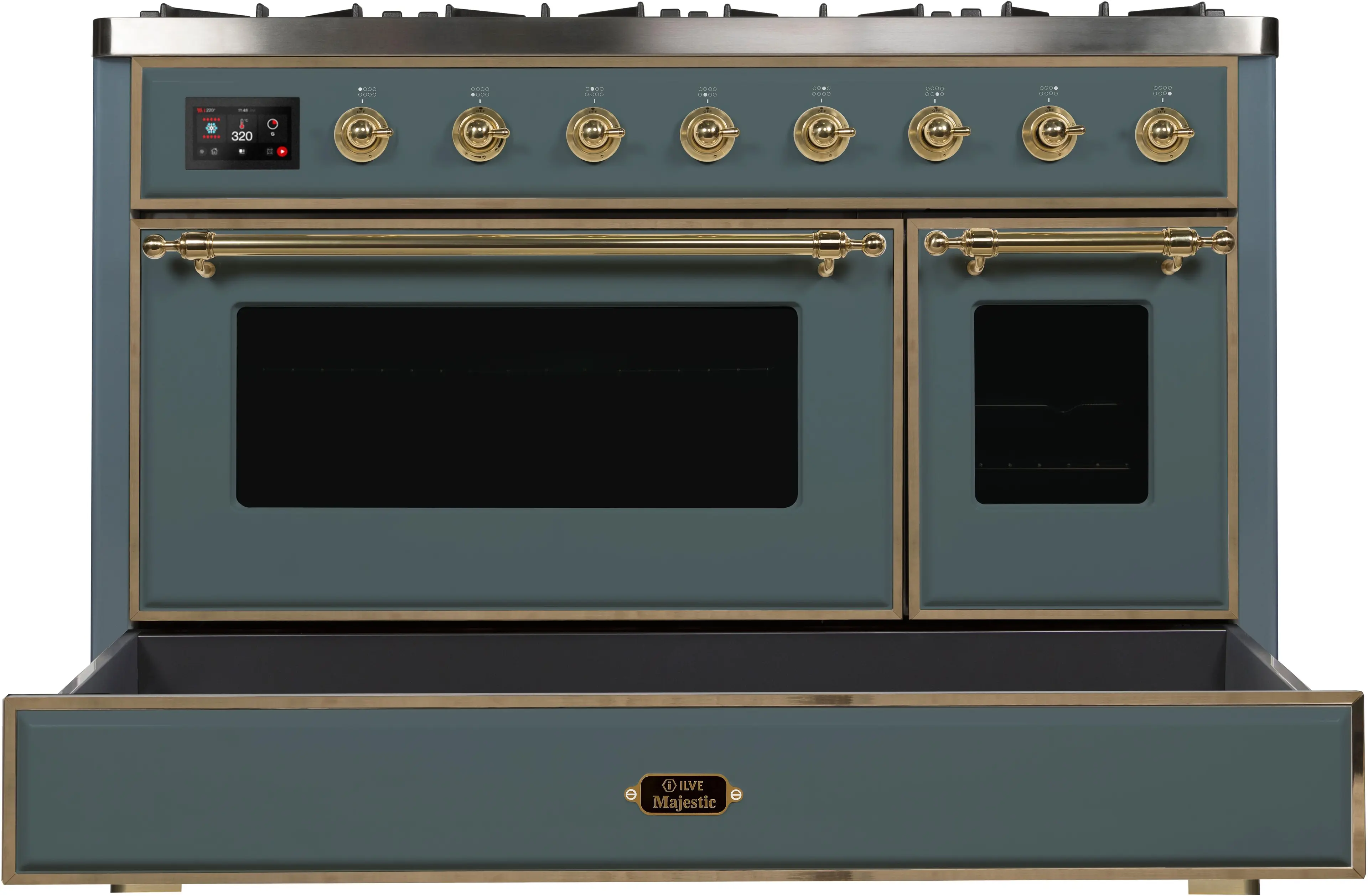 Ilve UM12FDNS3BGGLP Liquid Propane In Blue Grey W/ Brass Trim