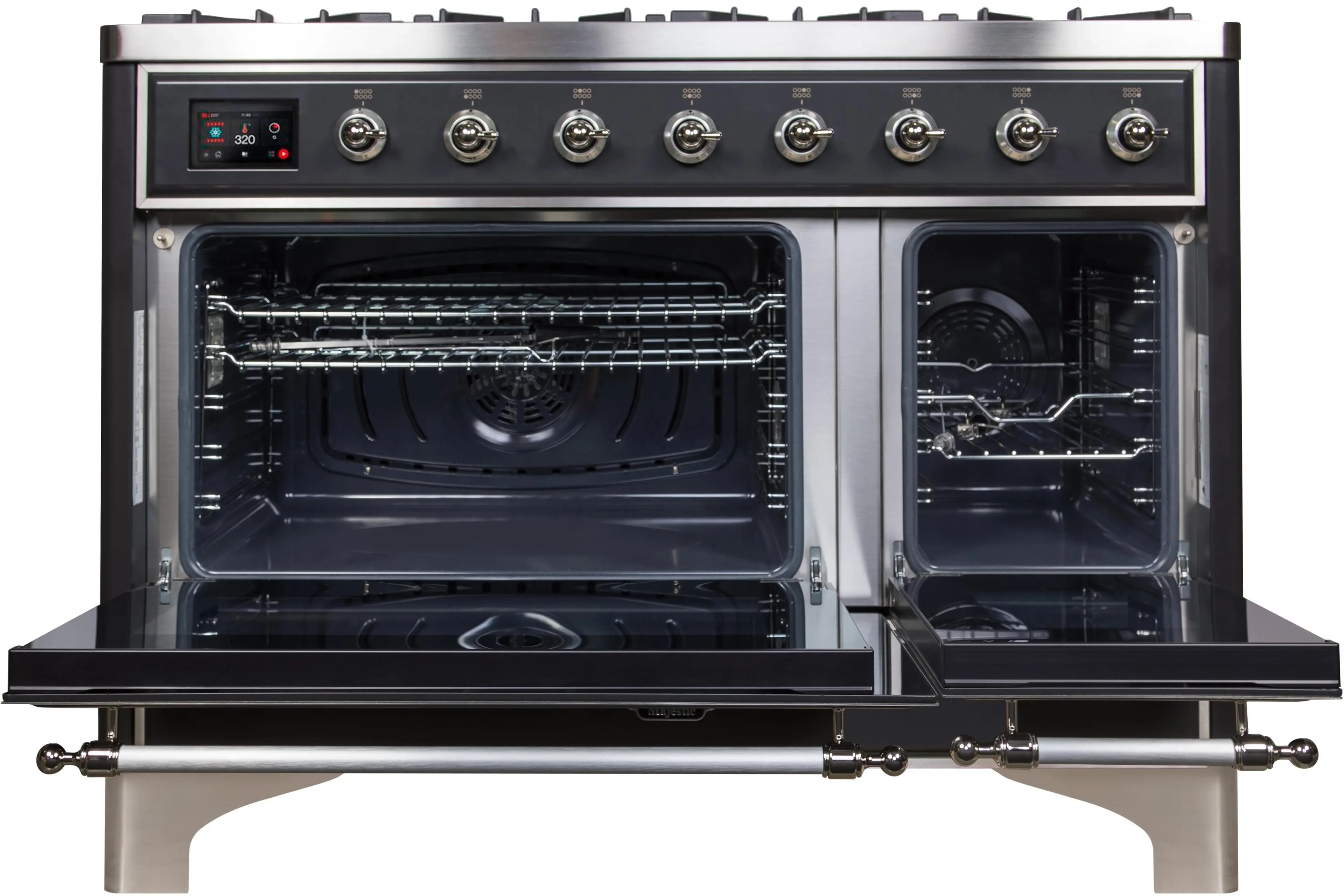 Ilve UM12FDNS3MGCLP Liquid Propane In Matte Graphite W/ Chrome Trim