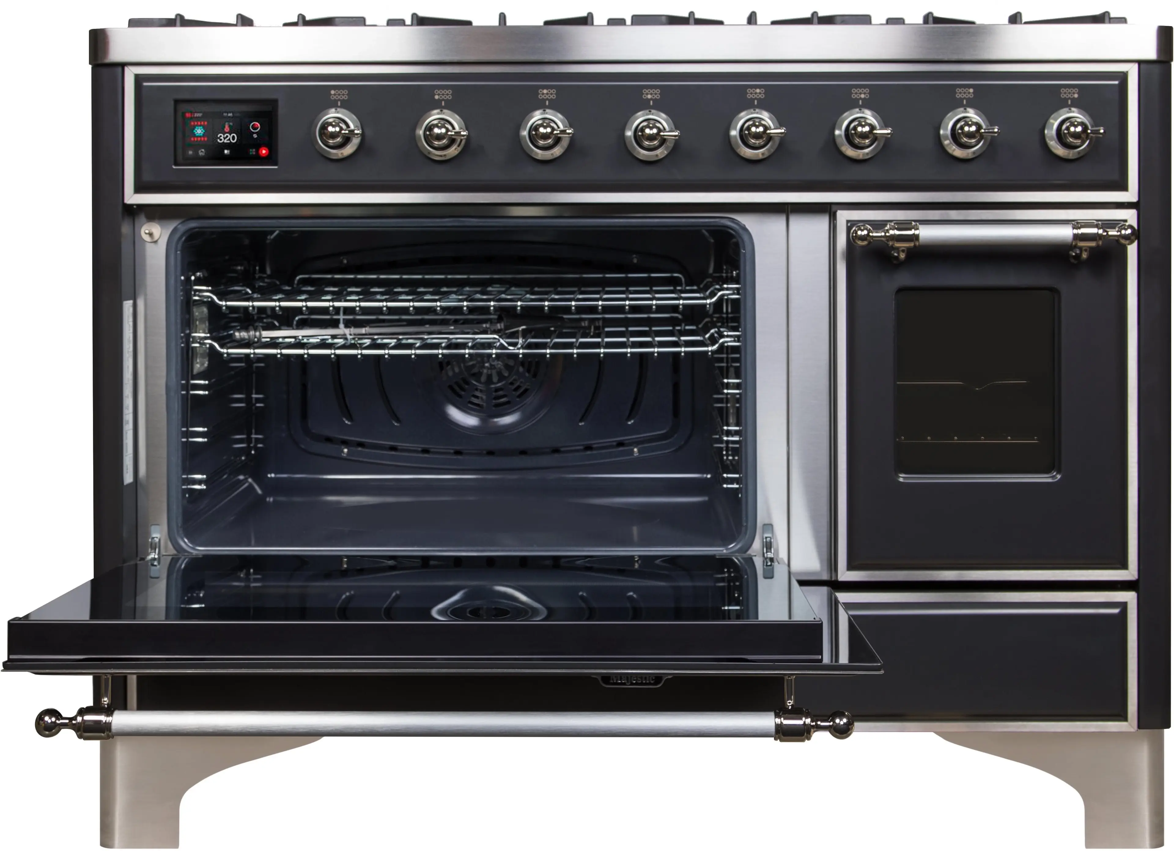 Ilve UM12FDNS3MGCLP Liquid Propane In Matte Graphite W/ Chrome Trim