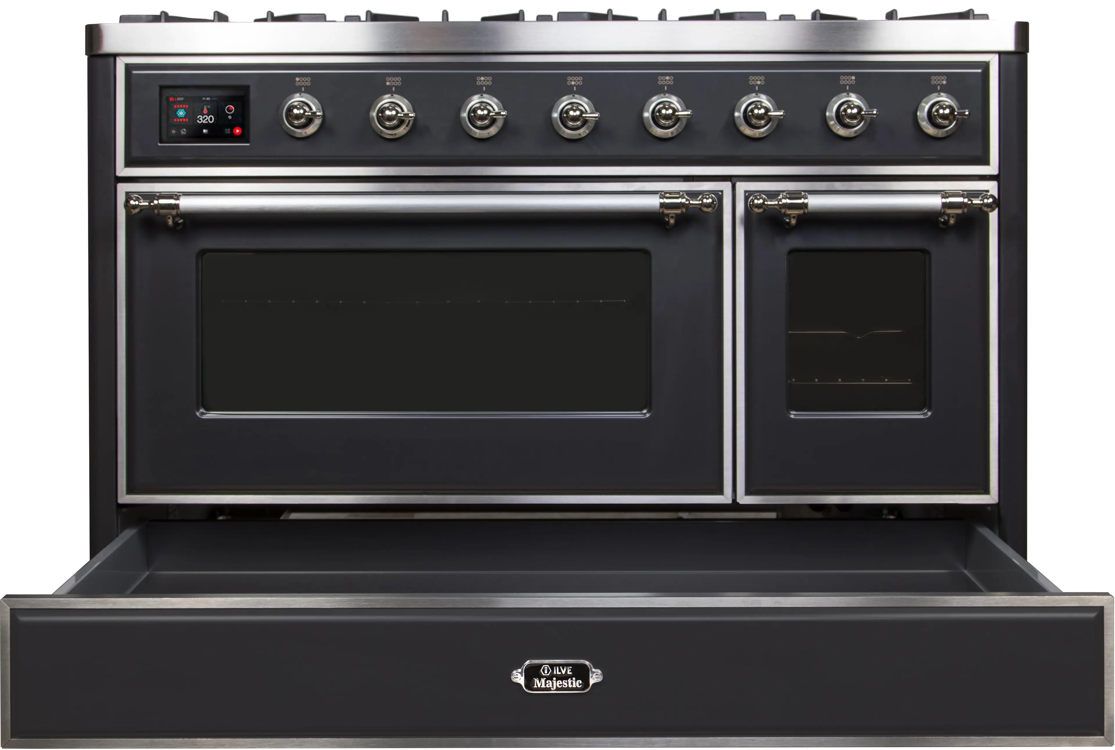 Ilve UM12FDNS3MGCLP Liquid Propane In Matte Graphite W/ Chrome Trim