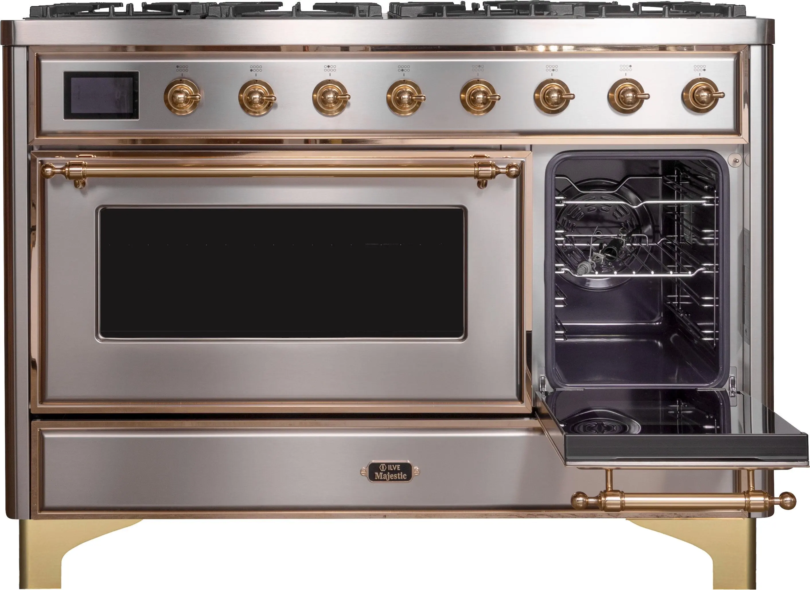 Ilve UM12FDNS3SSG Natural Gas In Stainless Steel W/ Brass Trim