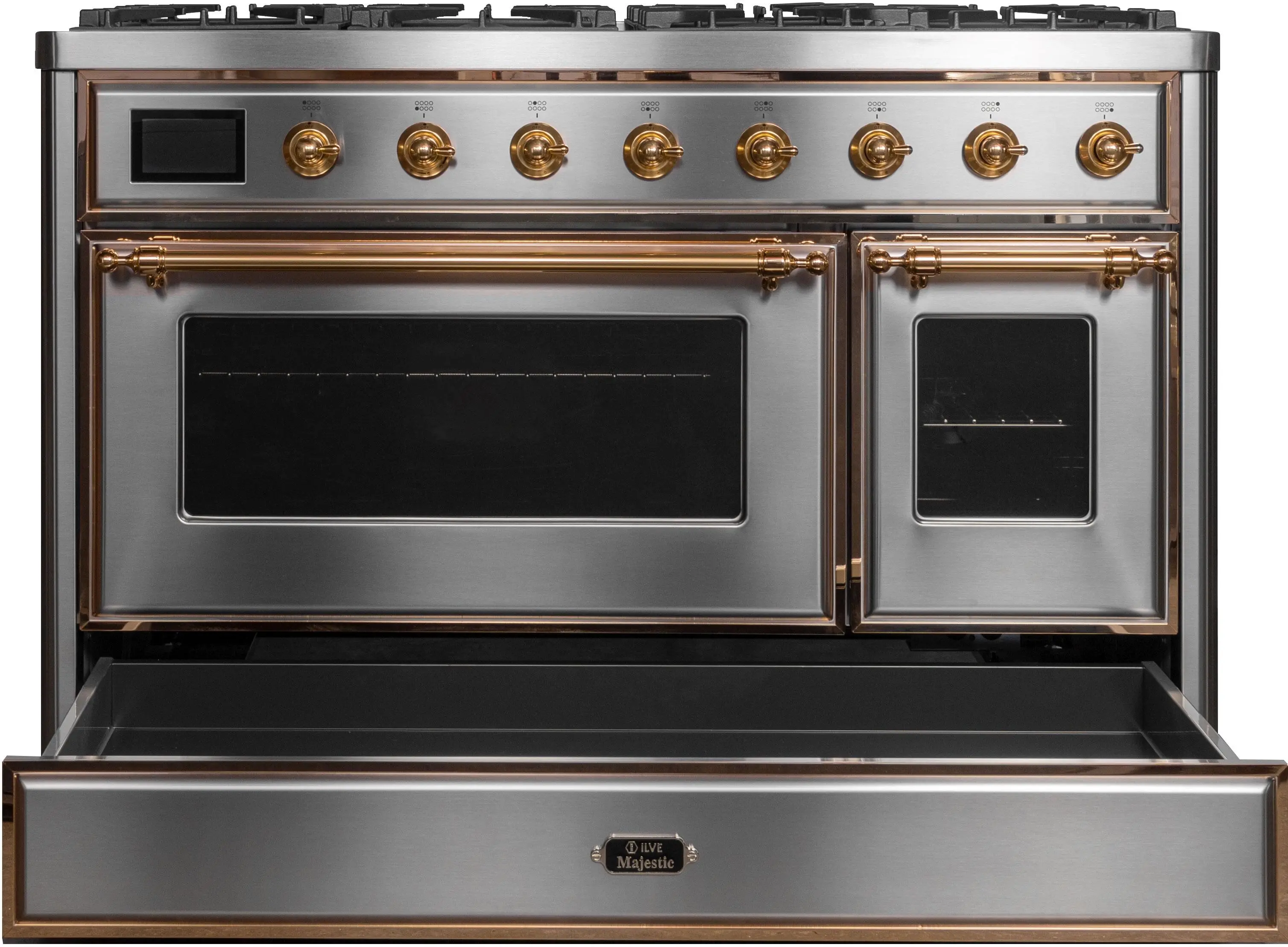 Ilve UM12FDNS3SSG Natural Gas In Stainless Steel W/ Brass Trim
