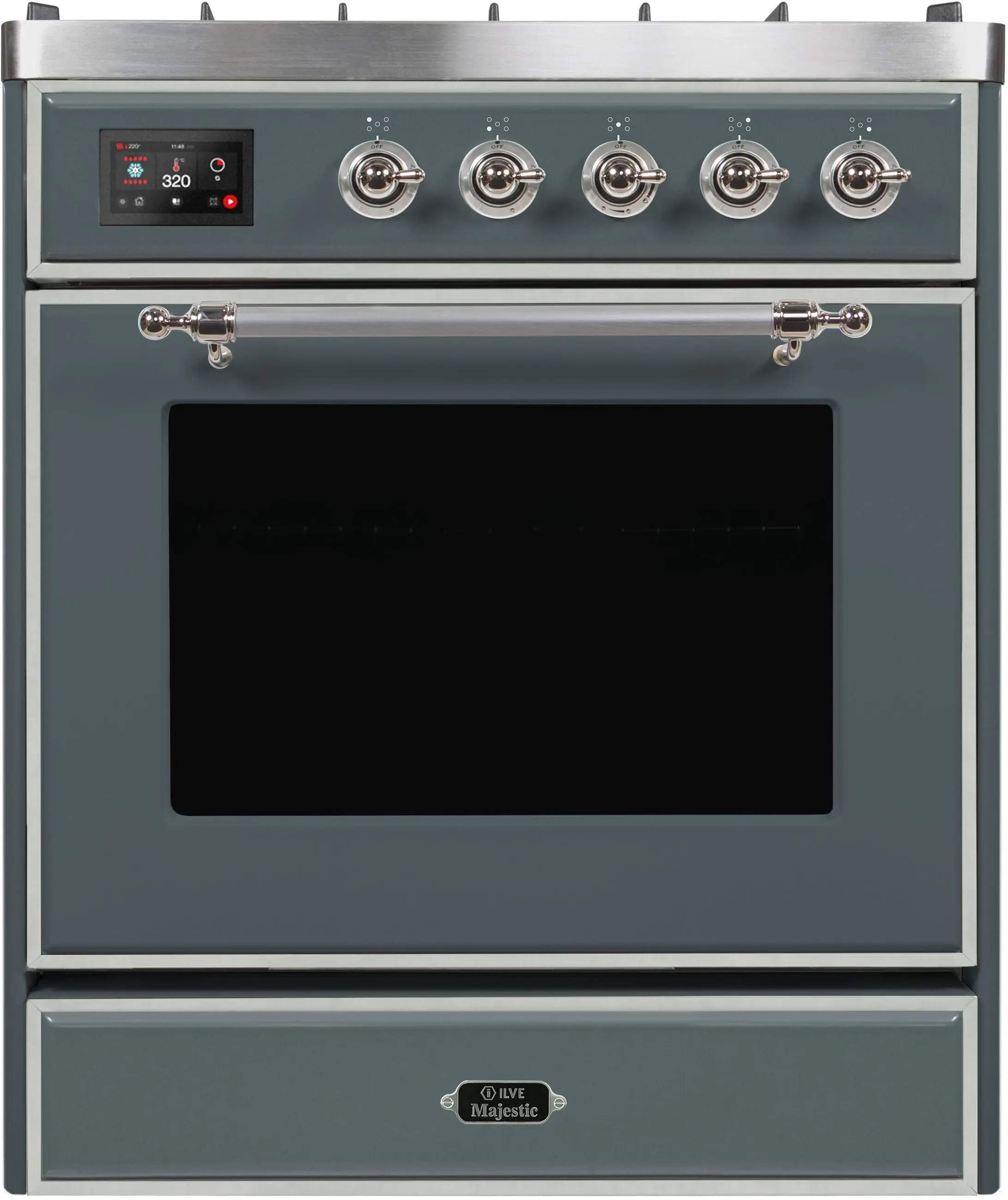 Ilve UM30DNE3BGCLP Liquid Propane In Blue Grey W/ Chrome Trim