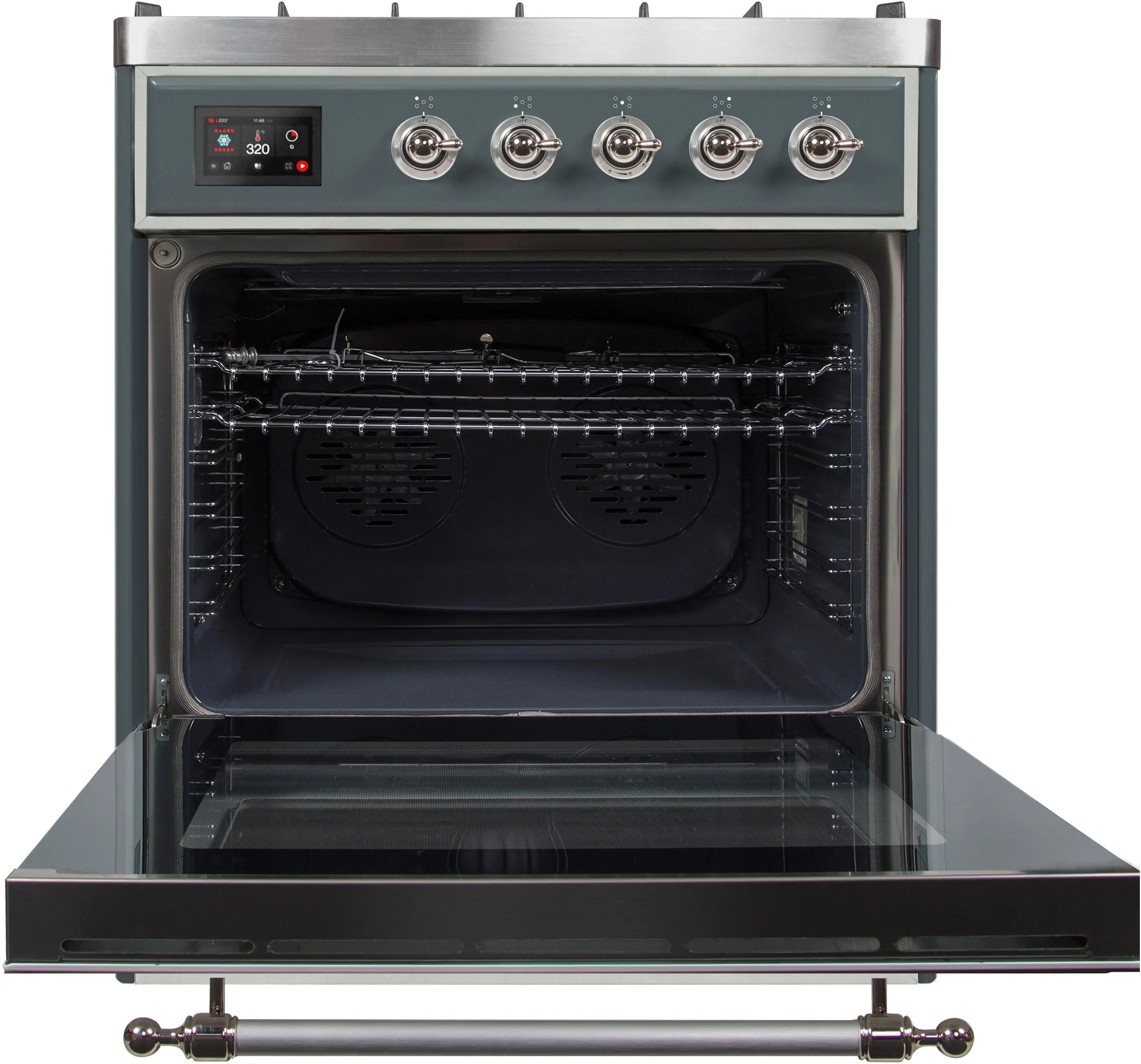 Ilve UM30DNE3BGCLP Liquid Propane In Blue Grey W/ Chrome Trim
