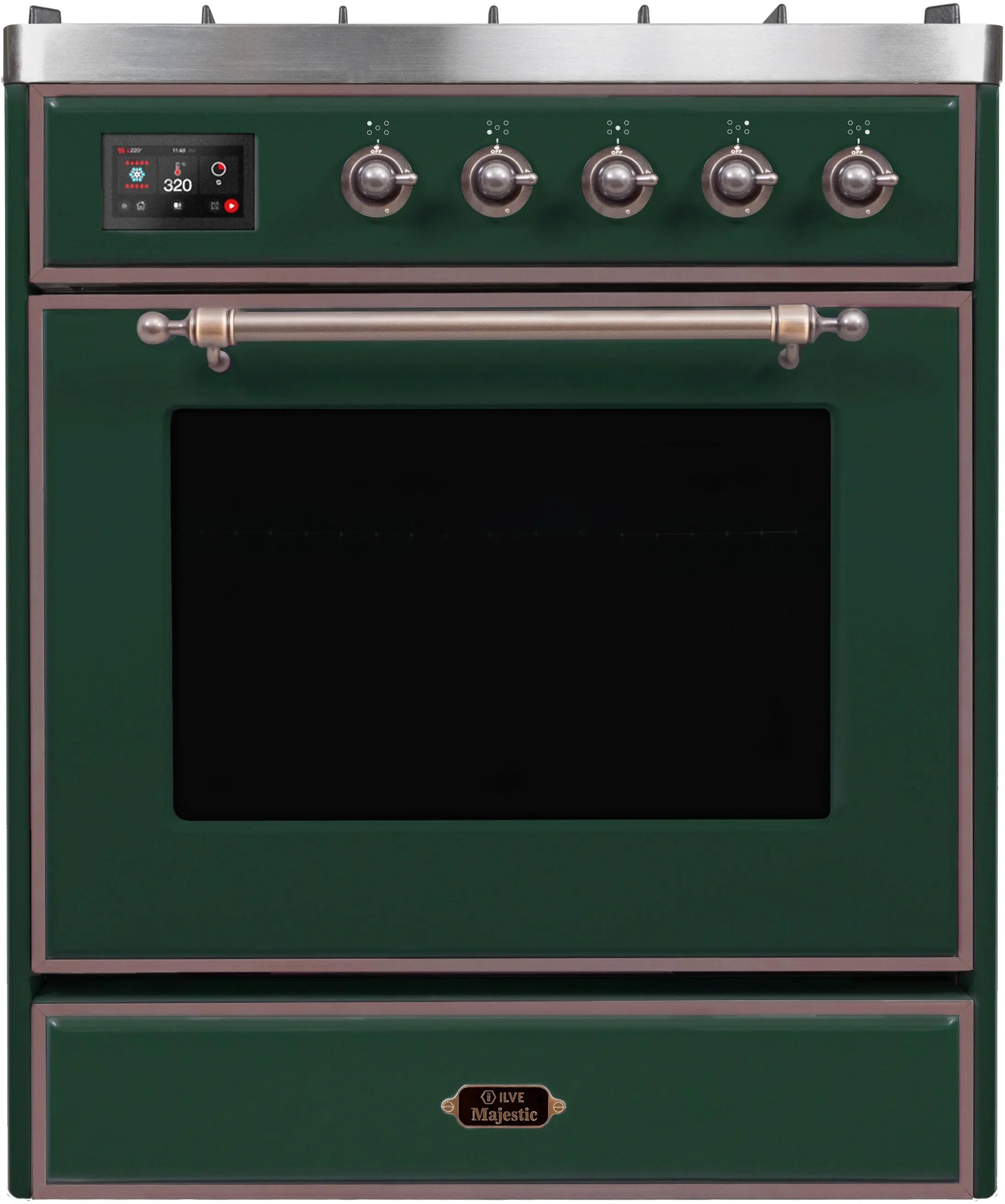 Ilve UM30DNE3EGBLP Liquid Propane In Emerald Green W/ Bronze Trim