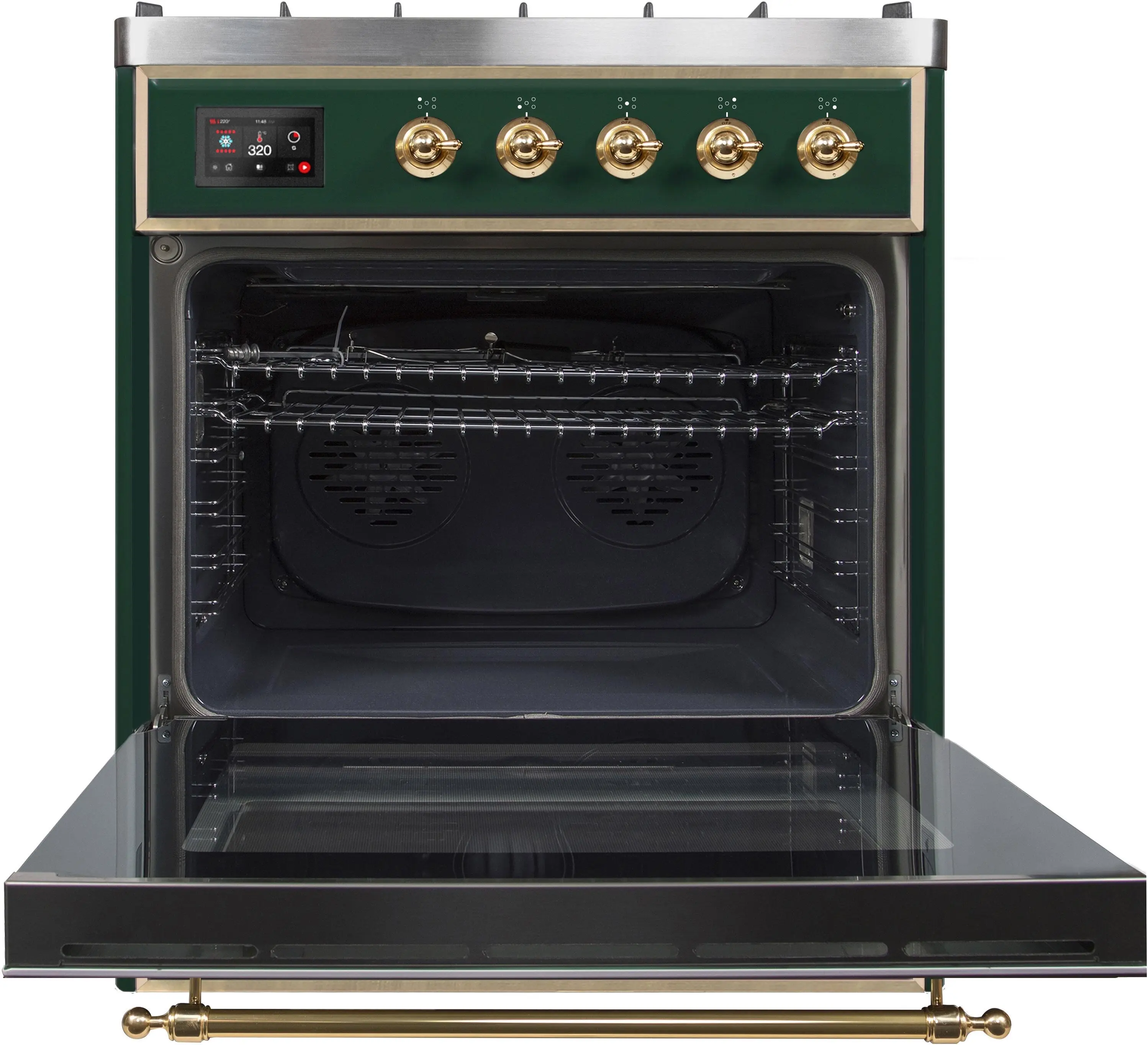 Ilve UM30DNE3EGGLP Liquid Propane In Emerald Green W/ Brass Trim