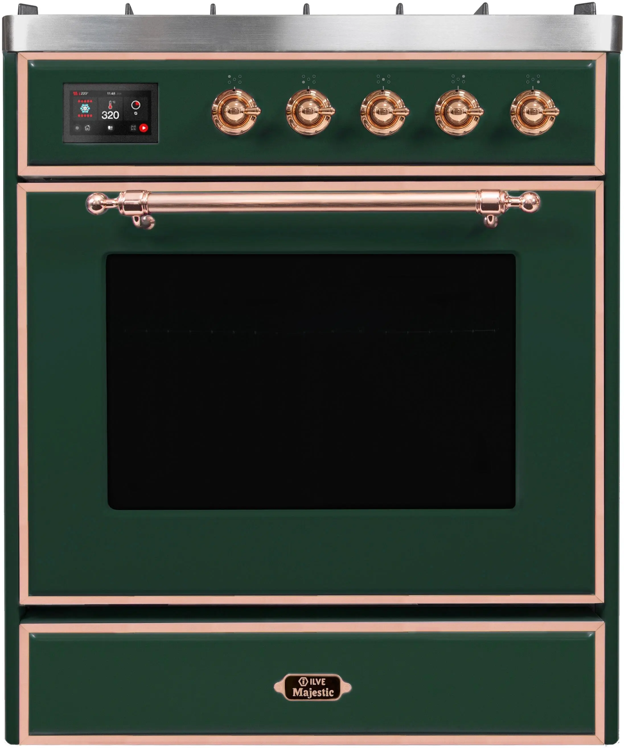 Ilve UM30DNE3EGPLP Liquid Propane In Emerald Green W/ Copper Trim