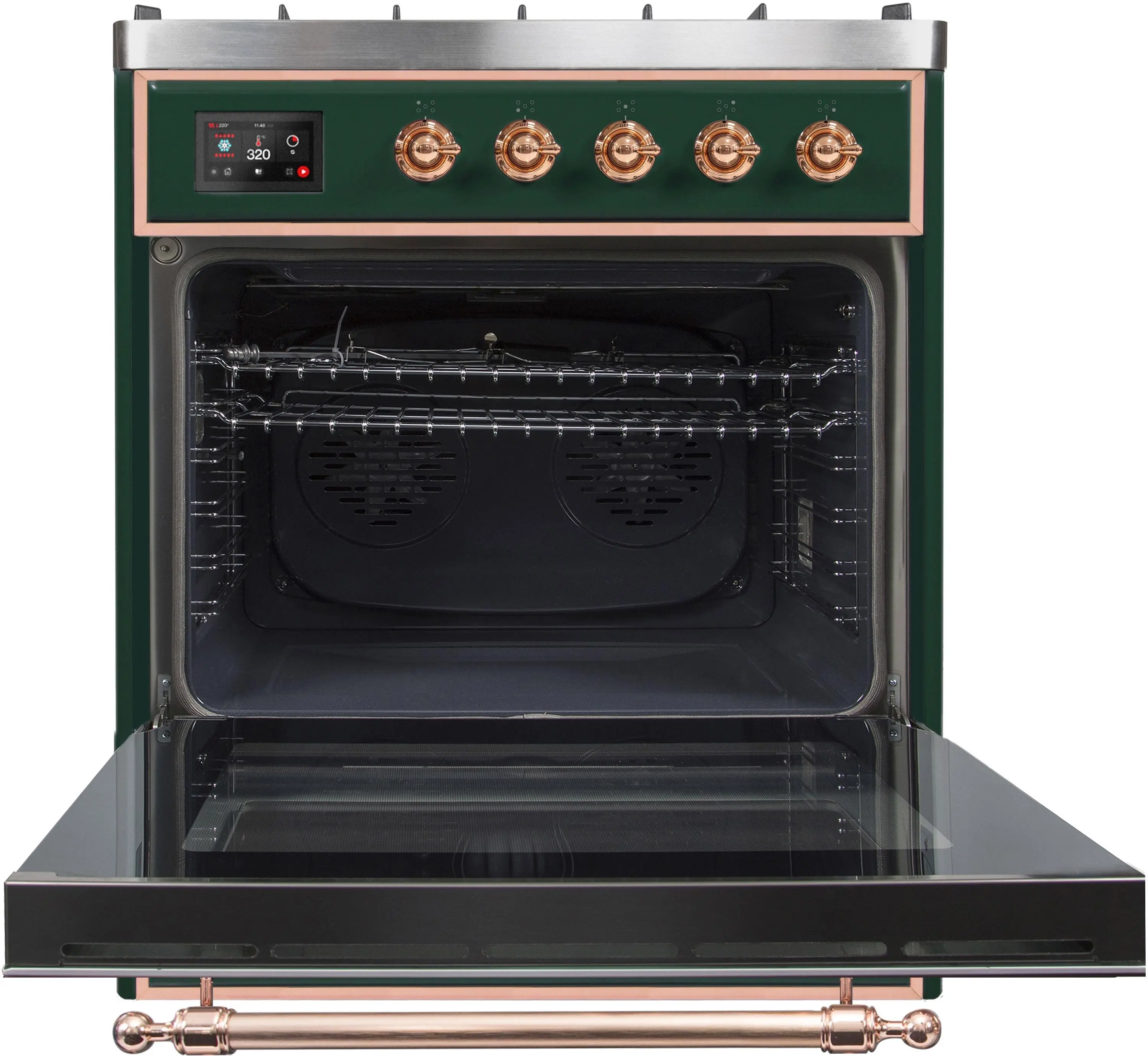 Ilve UM30DNE3EGPLP Liquid Propane In Emerald Green W/ Copper Trim